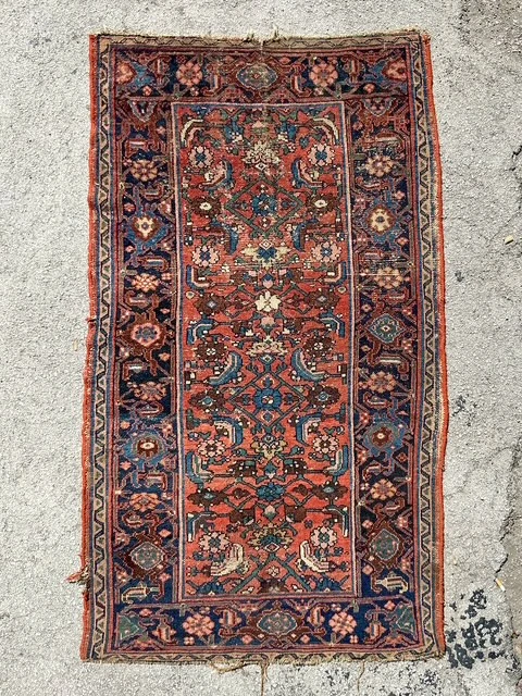 Vintage Boho Distressed Woven Rug - Detail view
