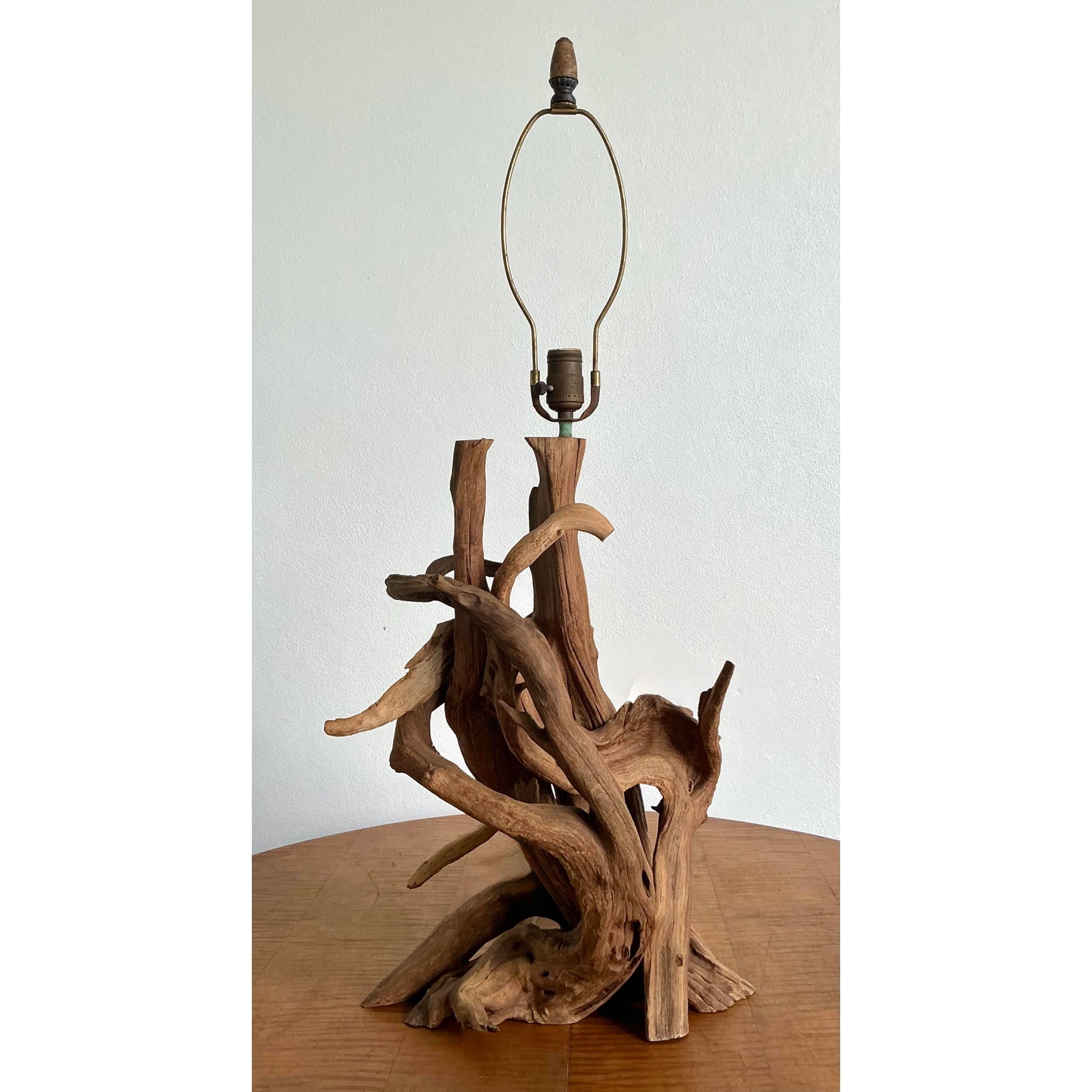Vintage Boho Driftwood Lamp - Top view