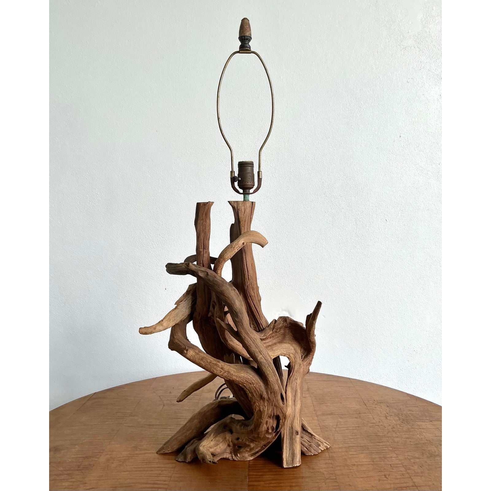Vintage Boho Driftwood Lamp - Side view