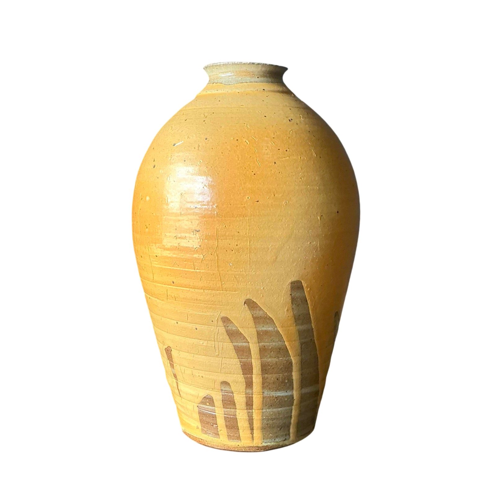 Vintage Boho Drip Glaze Studio Pottery Vase