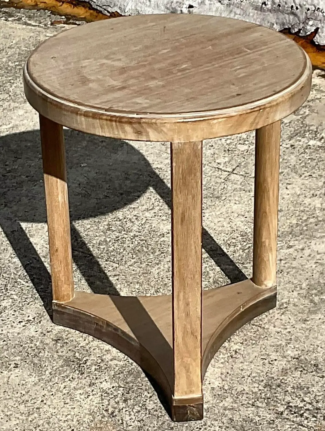 Vintage Boho Dunbar Washed Wood Side Table - Detail view