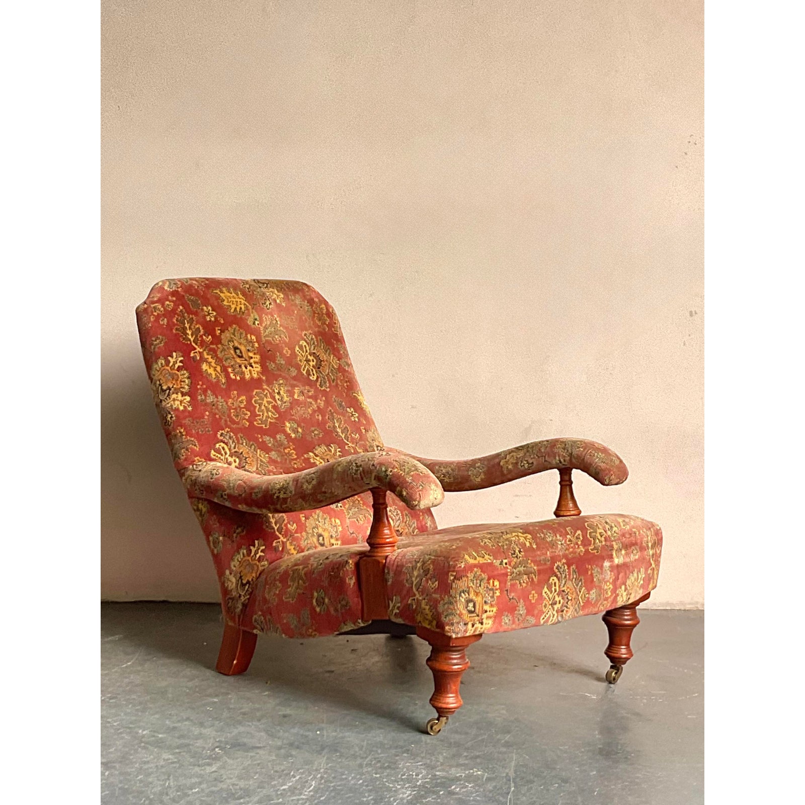 Vintage Boho Edwardian Steamer Chair and Foot Rest - Detail view