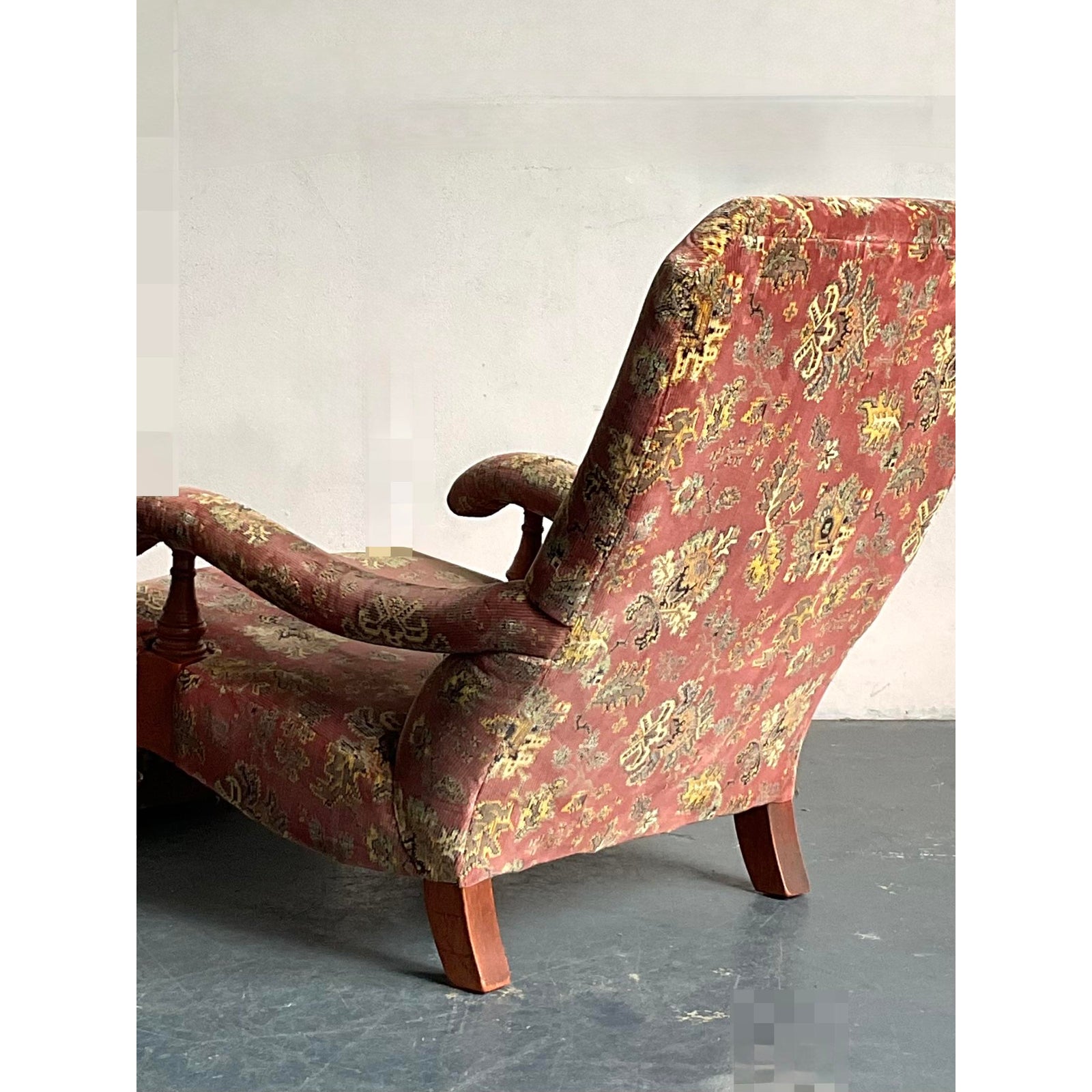 Vintage Boho Edwardian Steamer Chair and Foot Rest - Top view