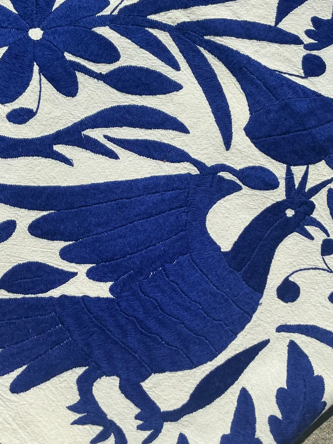 Vintage Boho Embroidered Tablecloth - Back view