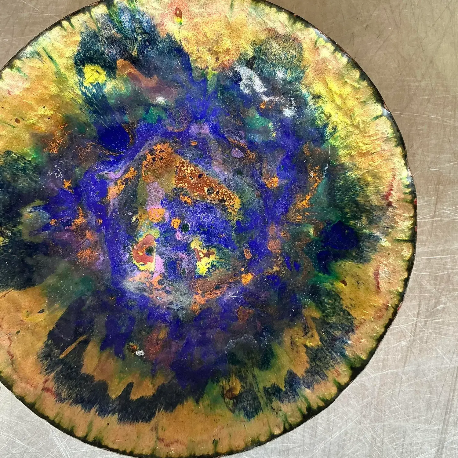 Vintage Boho Enamel Bowl - Detail view