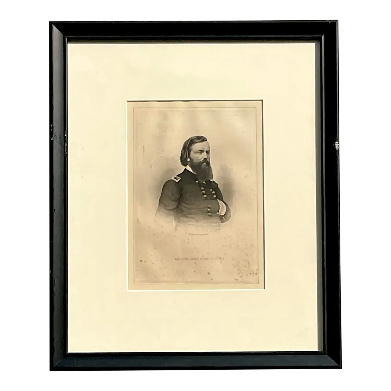 Vintage Boho Engraving of Military Man