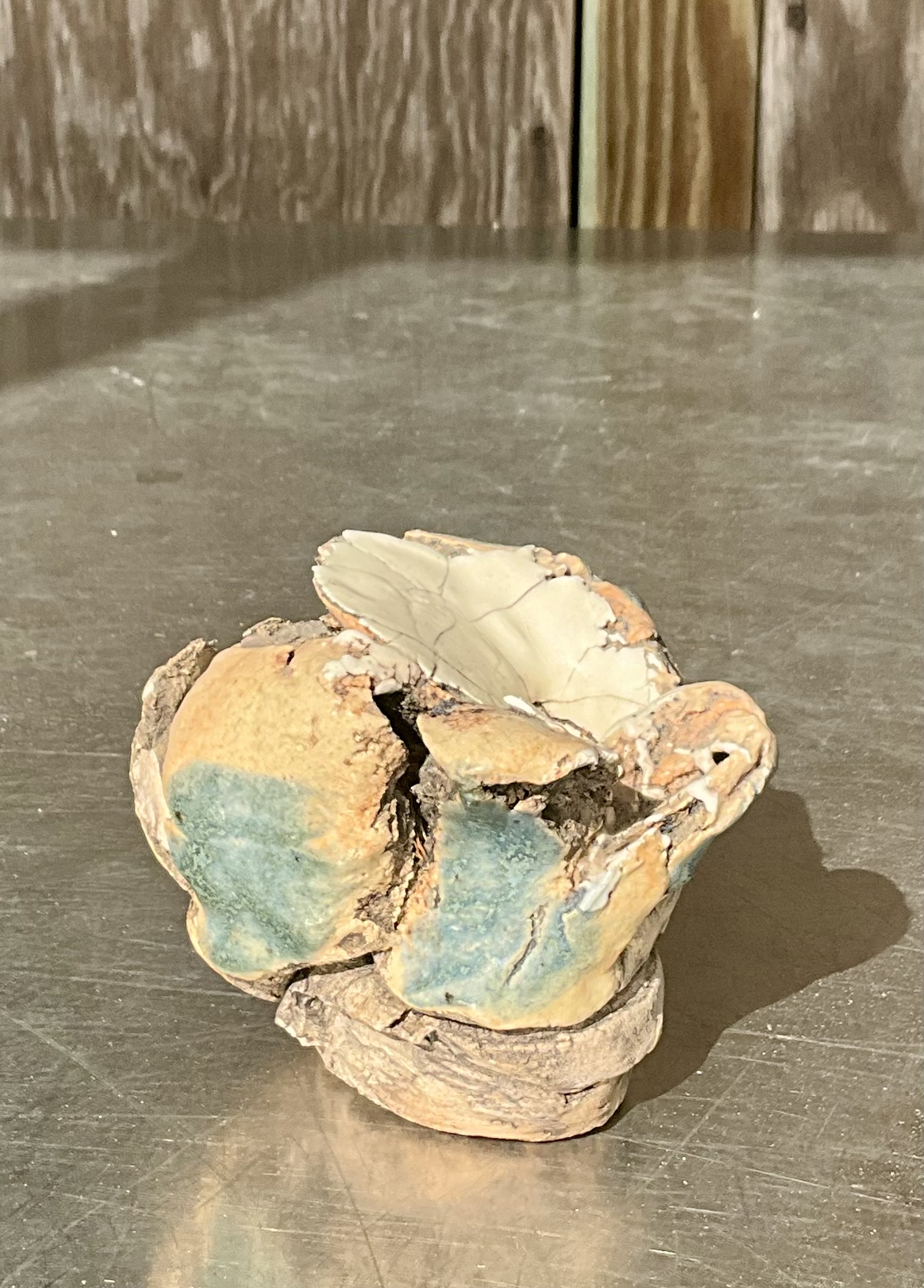 Vintage Boho Exploded Studio Art Candle Stick - Top view