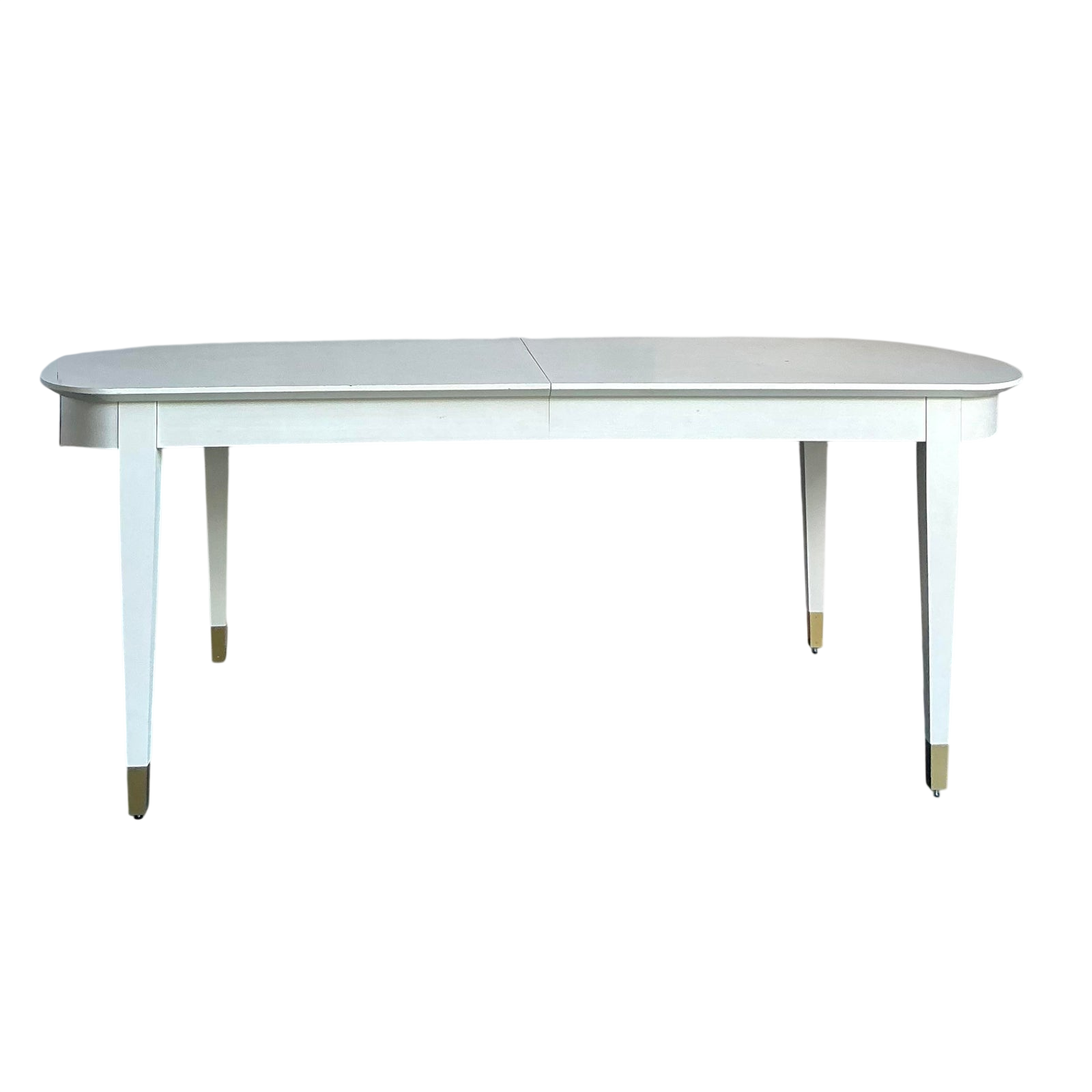 Vintage Boho Extendable Dining Table With Brass Caps - Detail view
