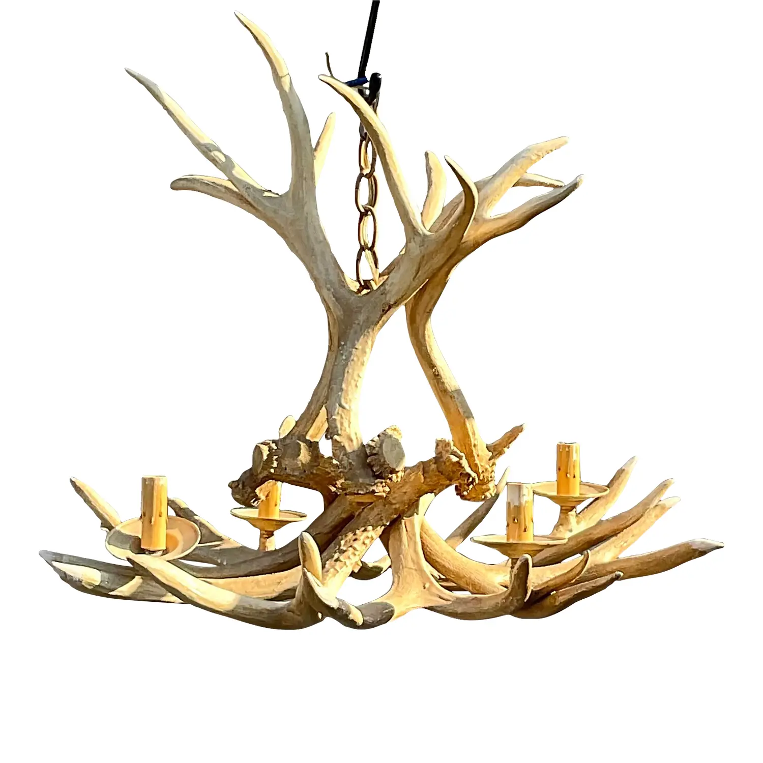Vintage Boho Faux Antler Chandelier