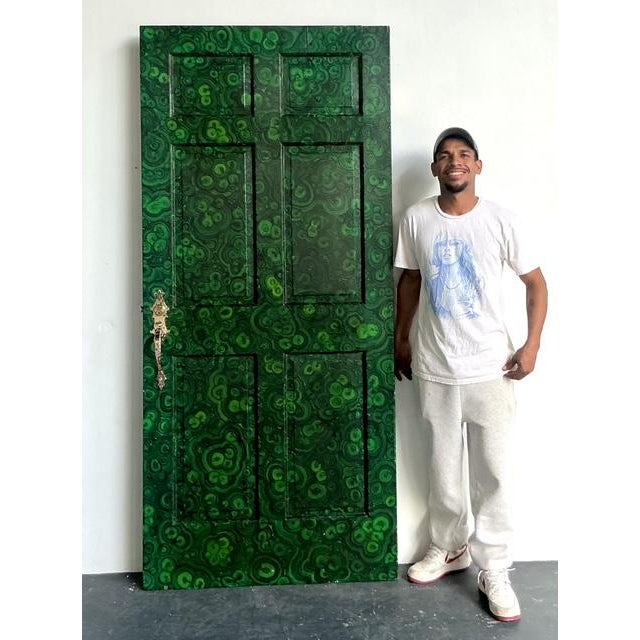 Vintage Boho Faux Finished Malachite Door - Top view