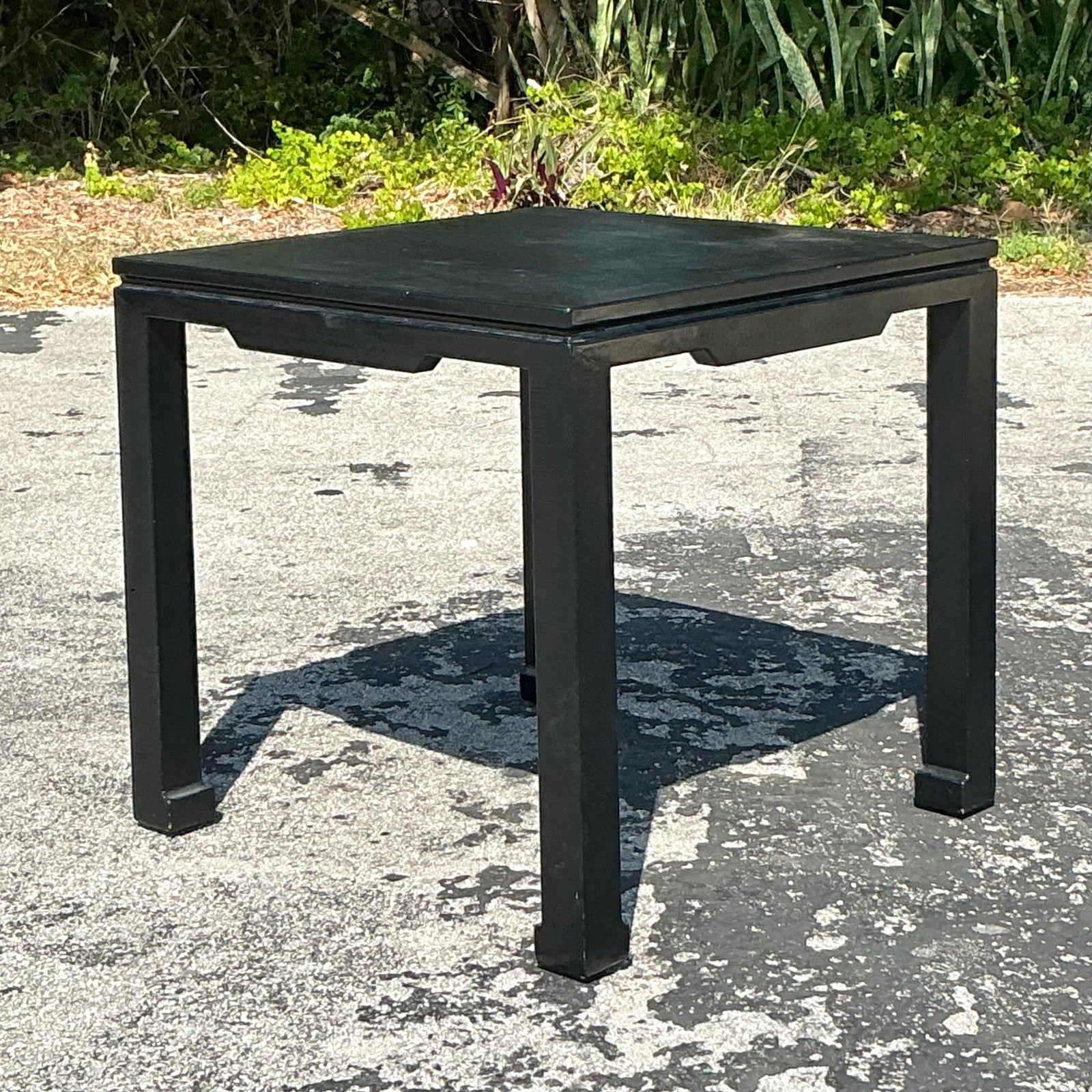 Vintage Boho Faux Lizard Game Table - Top view