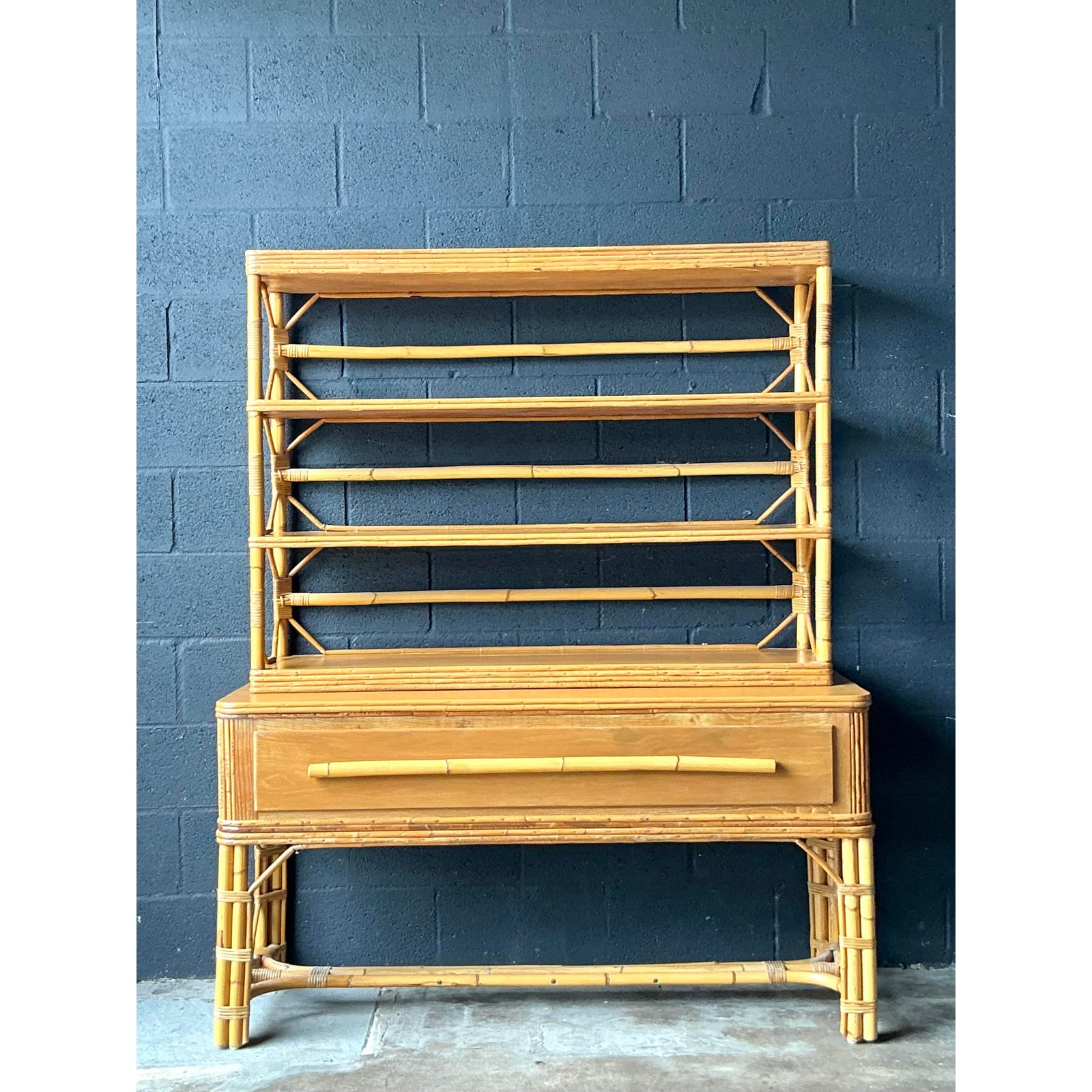 Vintage Boho Ficks Reed Etagere - Side view