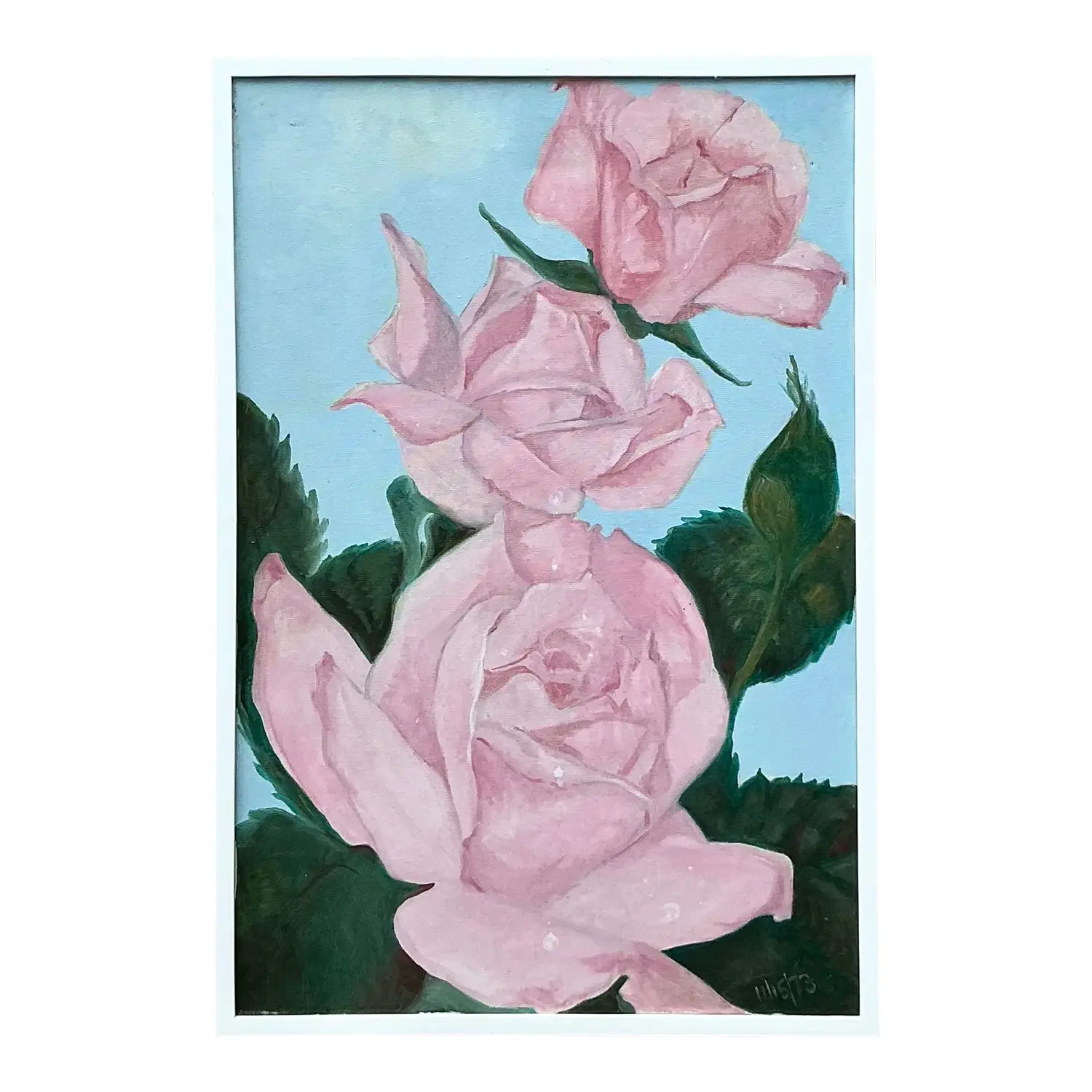 Vintage Boho Floral Original Oil Painting on Canvas