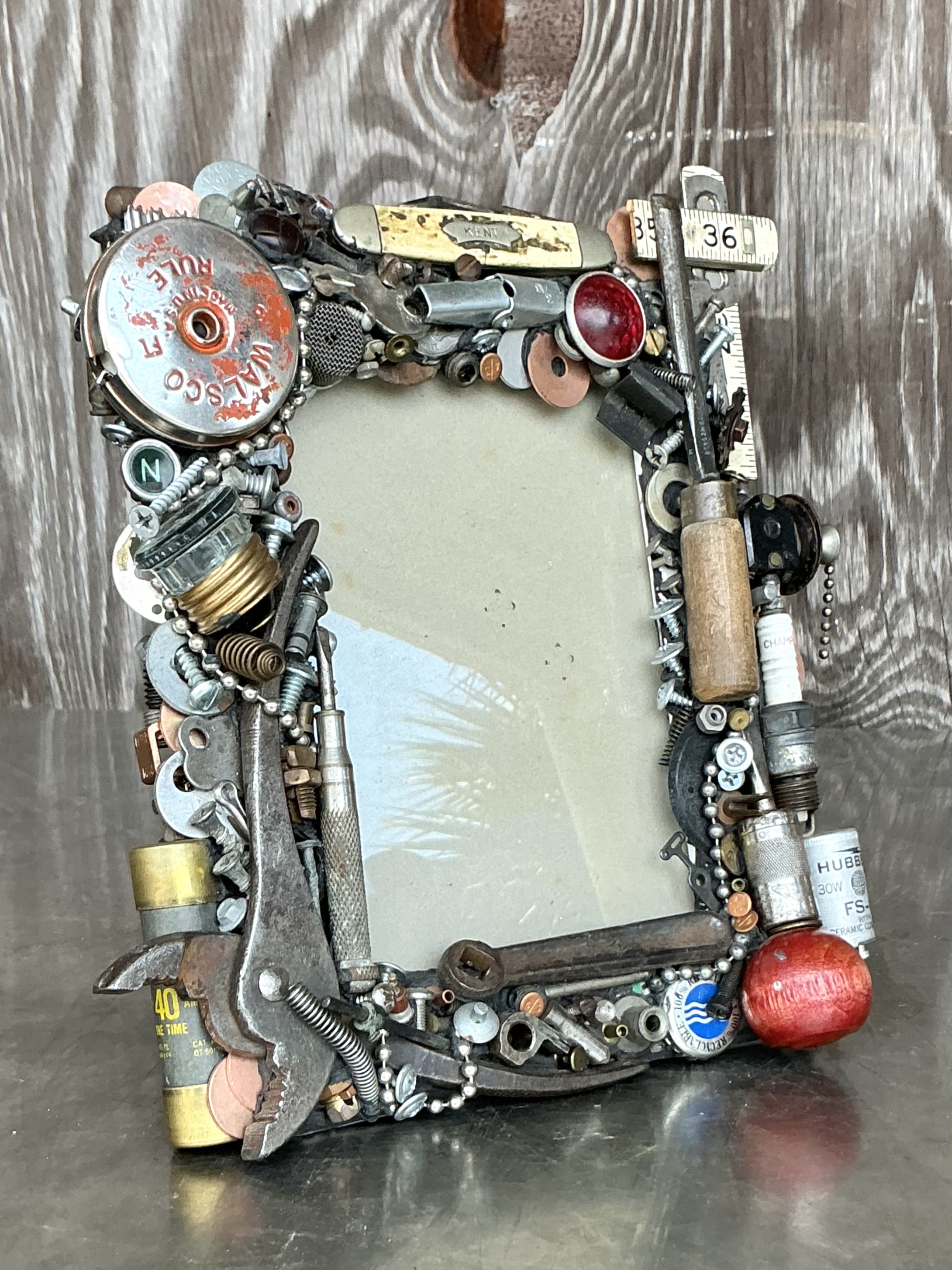 Vintage Boho Found Object Frame - Side view