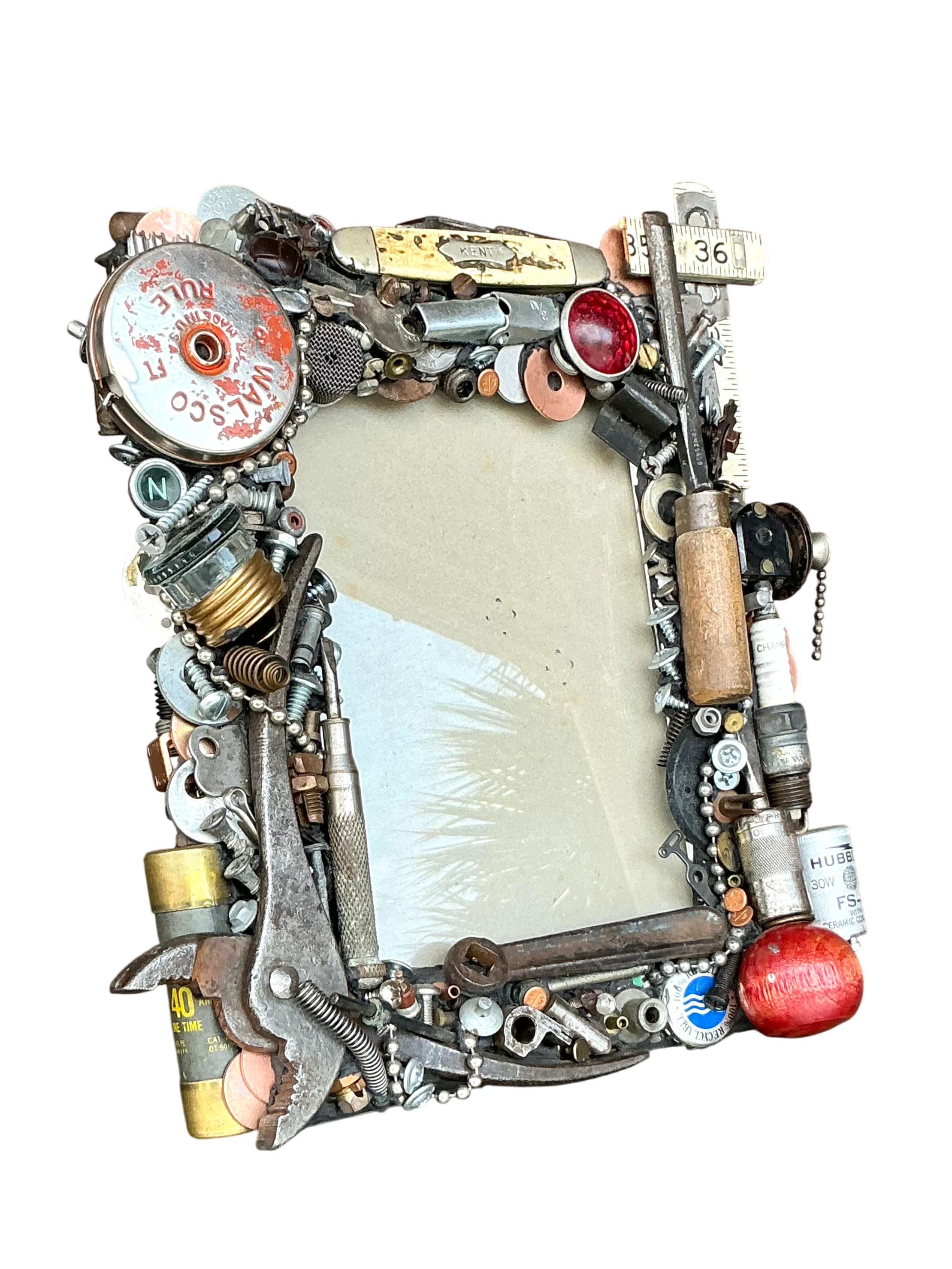 Vintage Boho Found Object Frame - Detail view