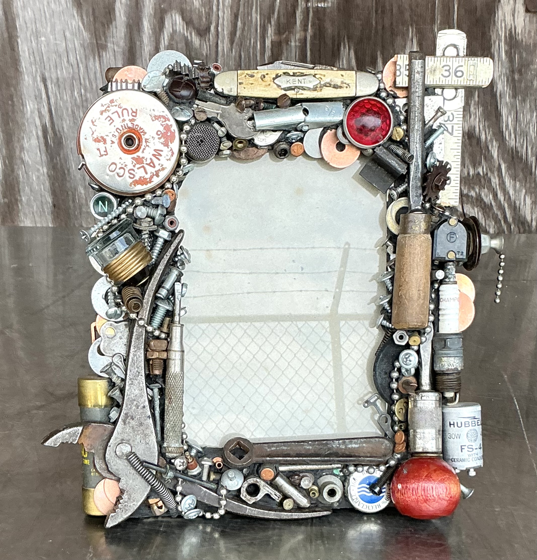 Vintage Boho Found Object Frame - Top view