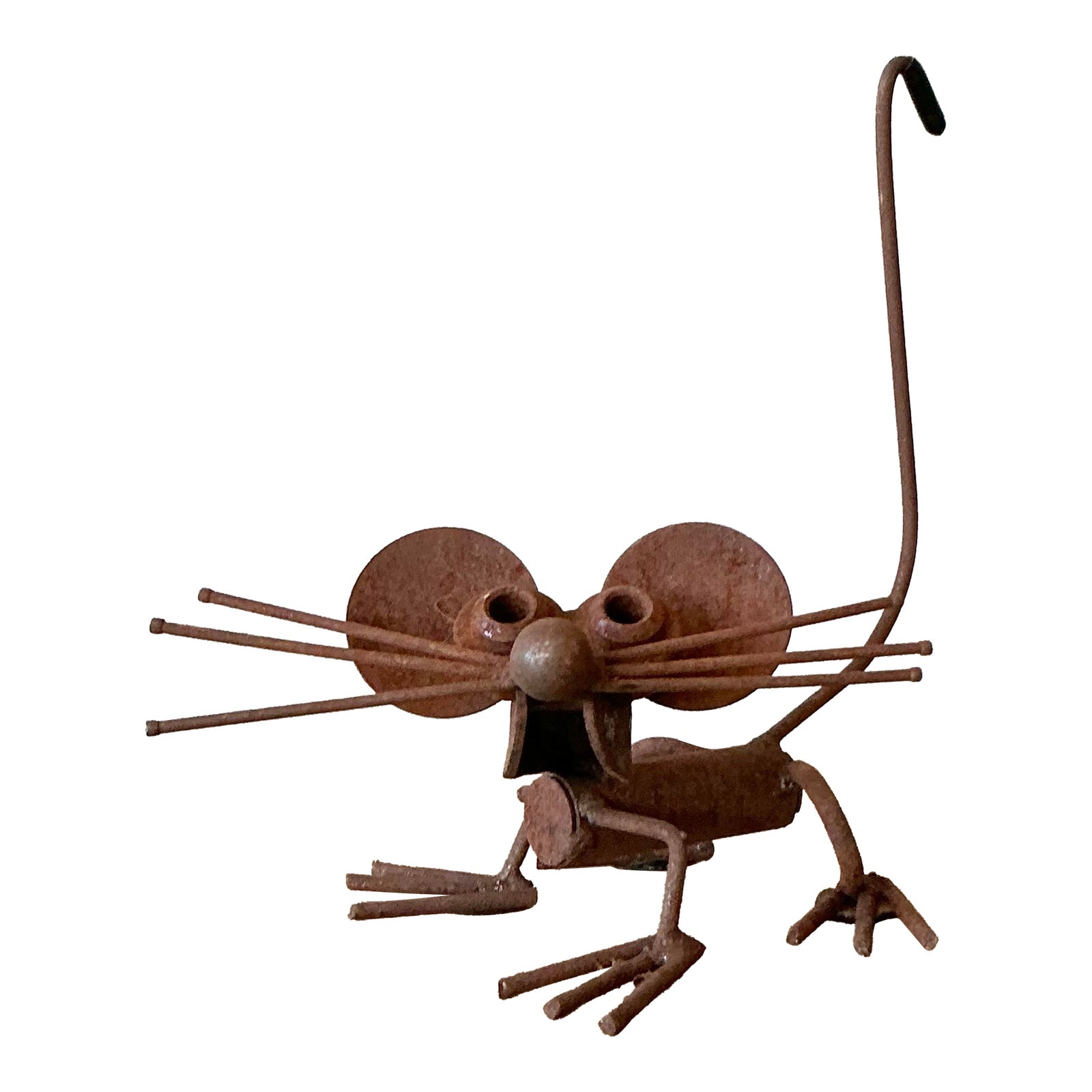 Vintage Boho Found Object Metal Mouse