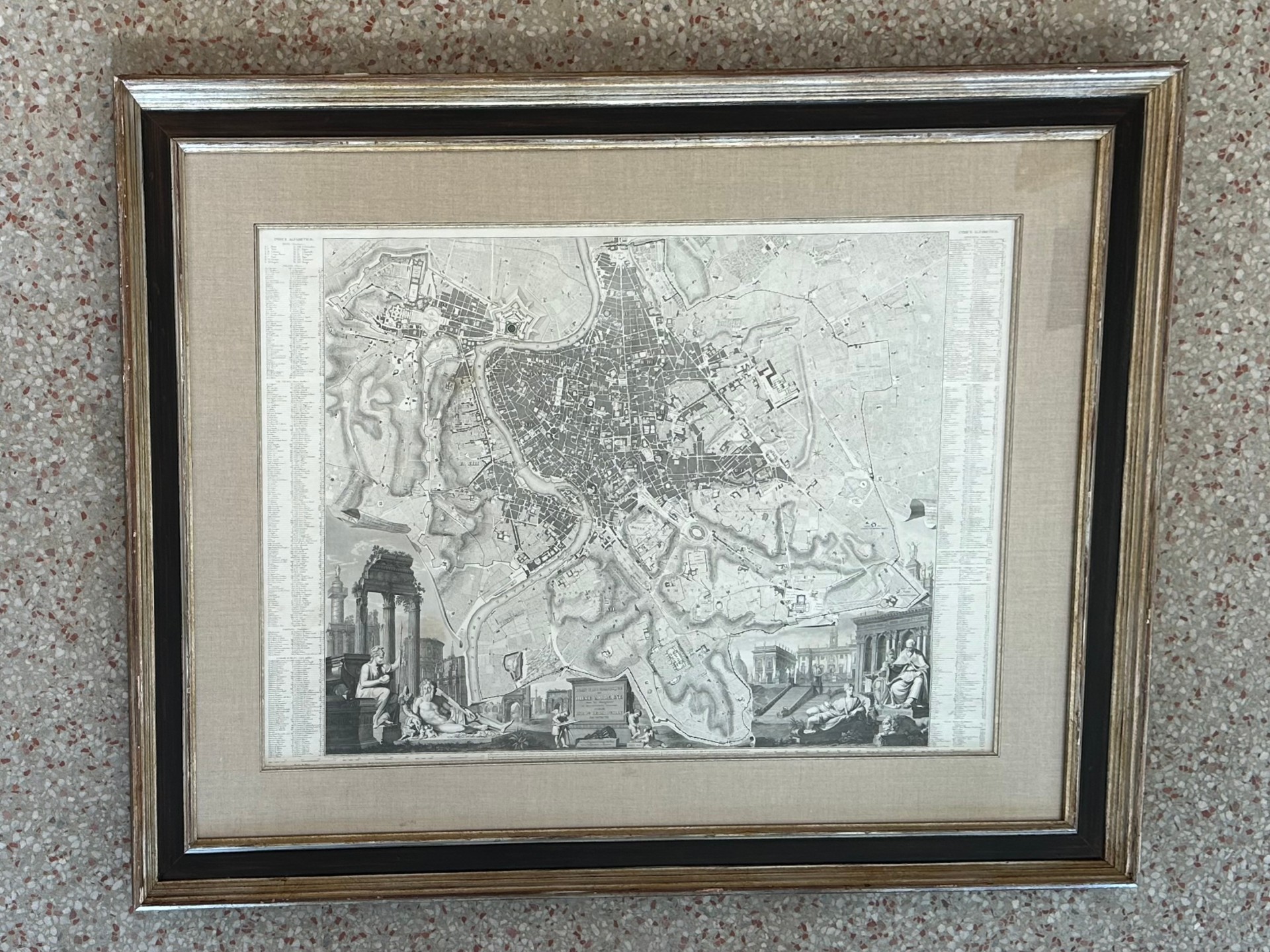 Vintage Boho Framed Print of Map - Side view