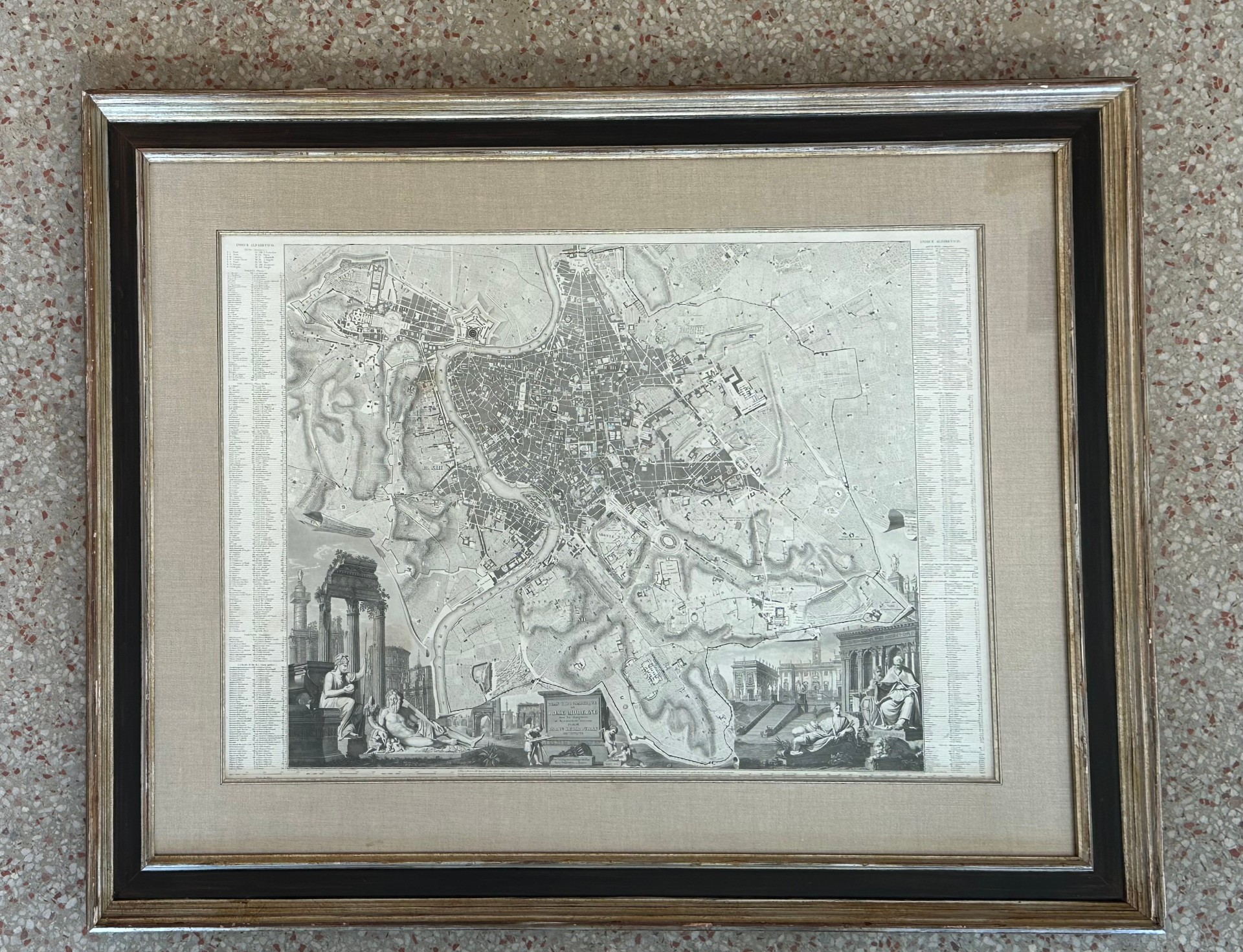 Vintage Boho Framed Print of Map - Back view