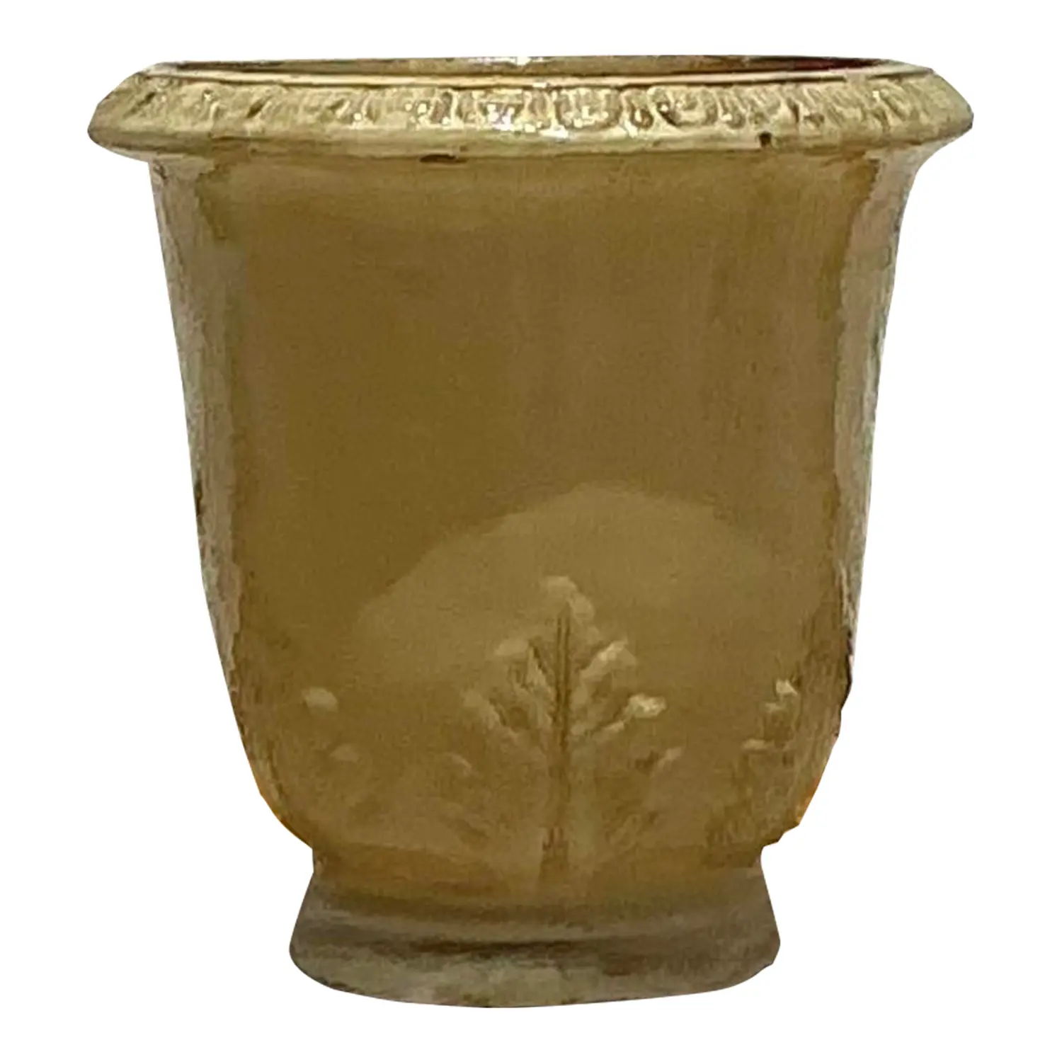 Vintage Boho French Glazed Ceramic Planter