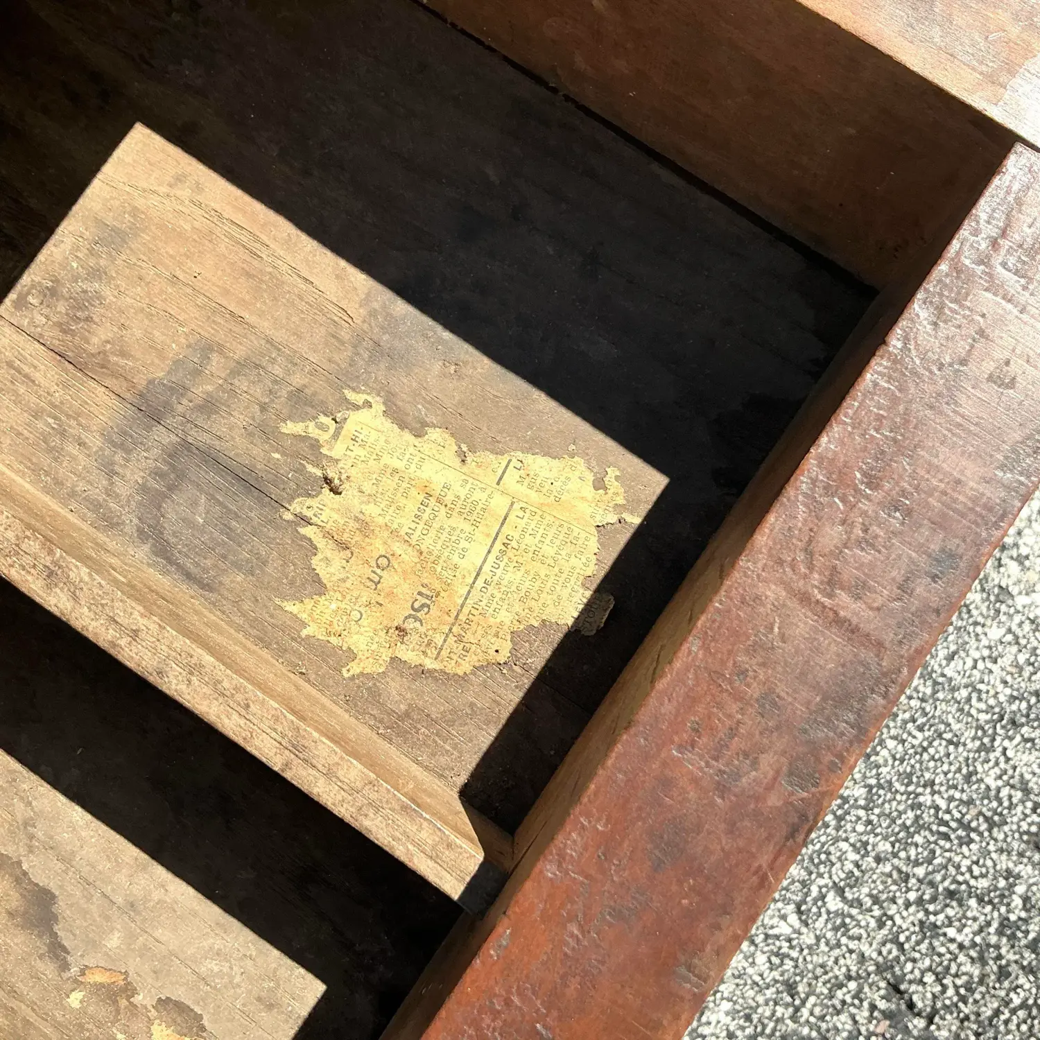 Vintage Boho French Plank Farm Table - Back view