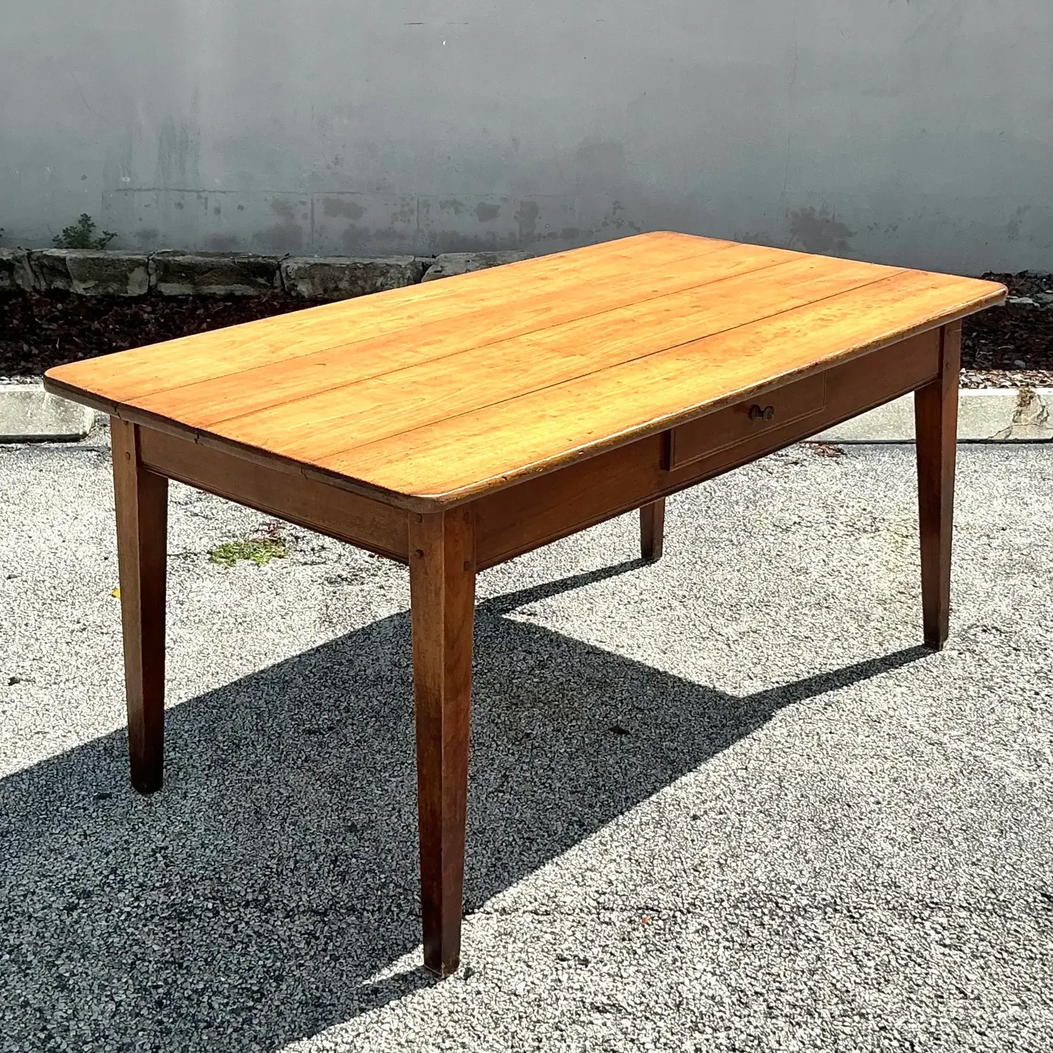 Vintage Boho French Plank Farm Table - Top view