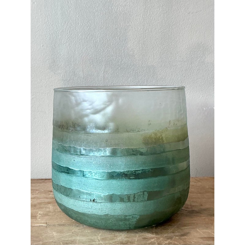 Vintage Boho Frosted Vase - Top view