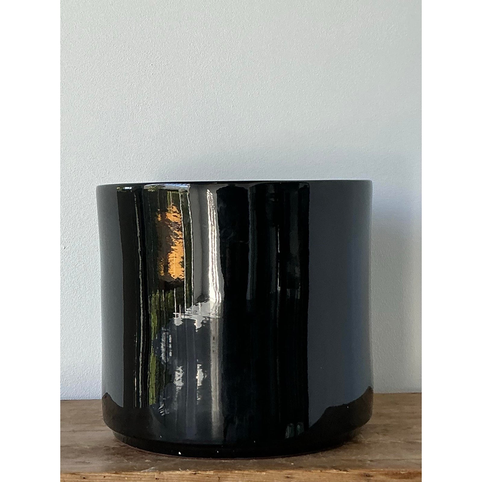 Vintage Boho Gainey Glazed Ceramic Planter - Top view