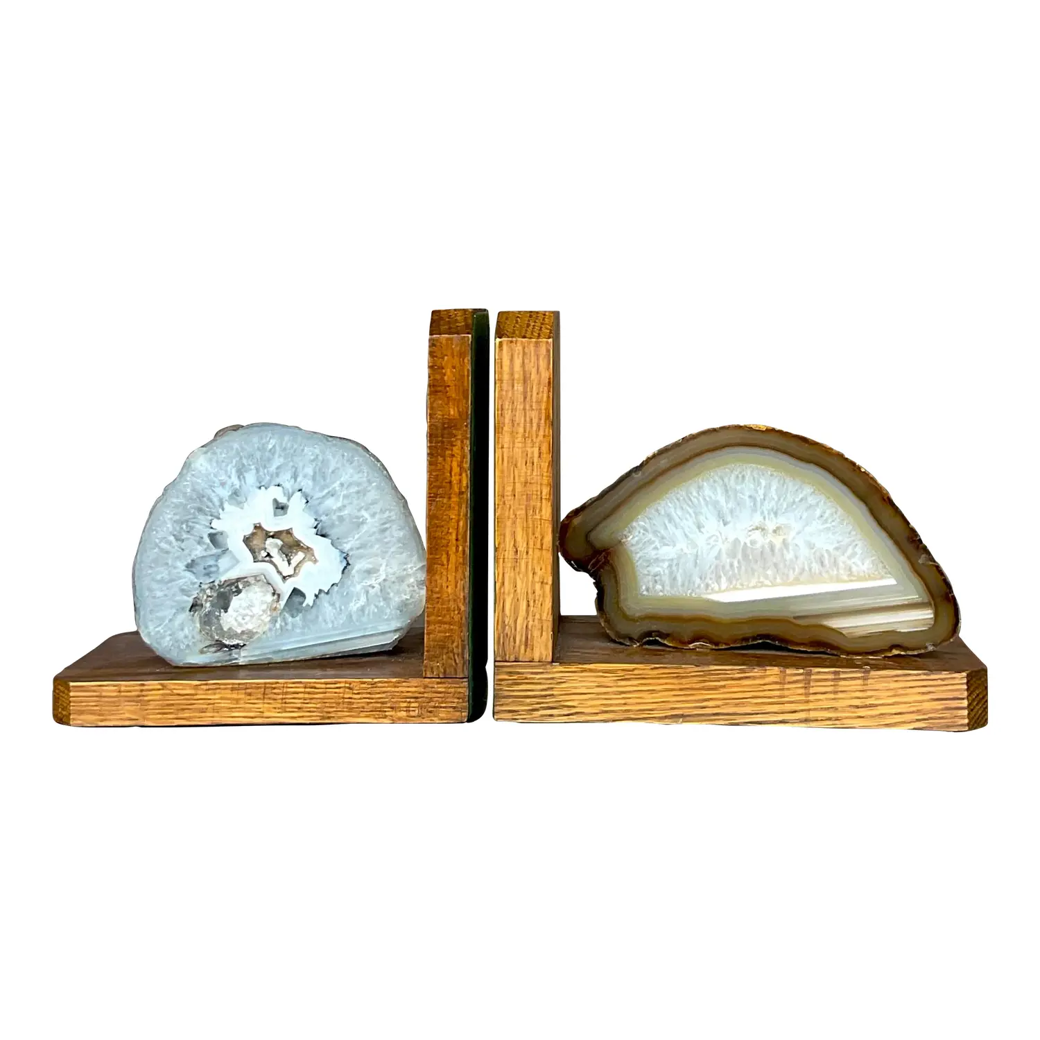 Vintage Boho Geode Bookends - Set of 2