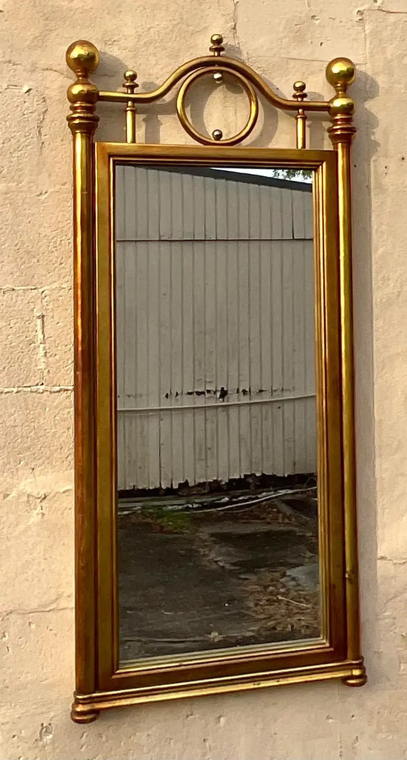 Vintage Boho Gilt Cannonball Mirror - Detail view