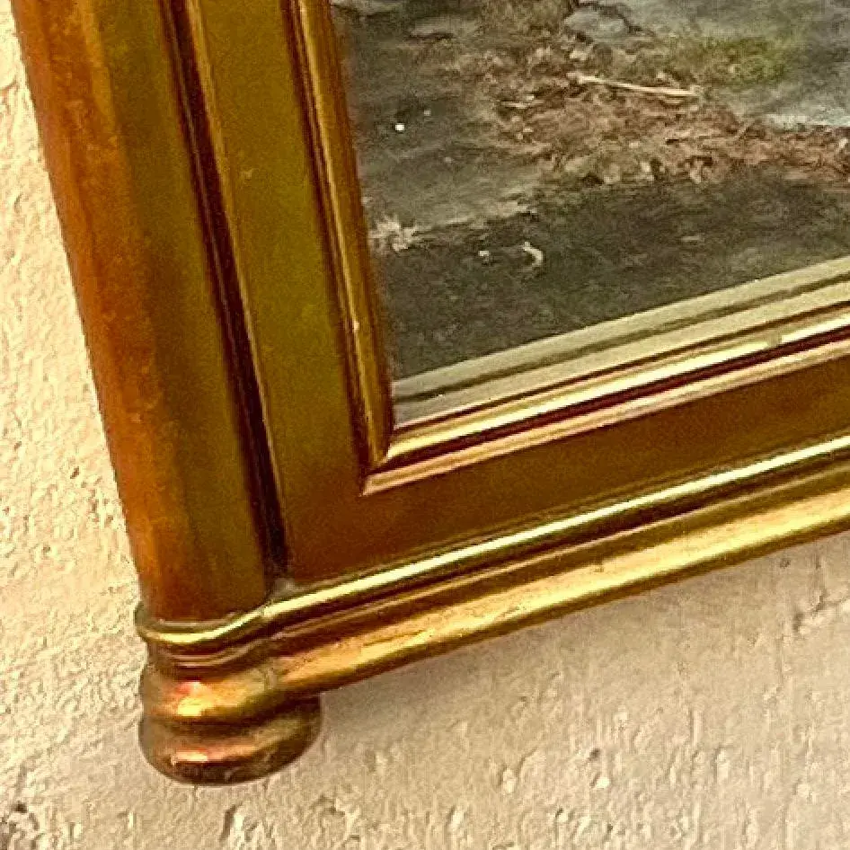 Vintage Boho Gilt Cannonball Mirror - Top view