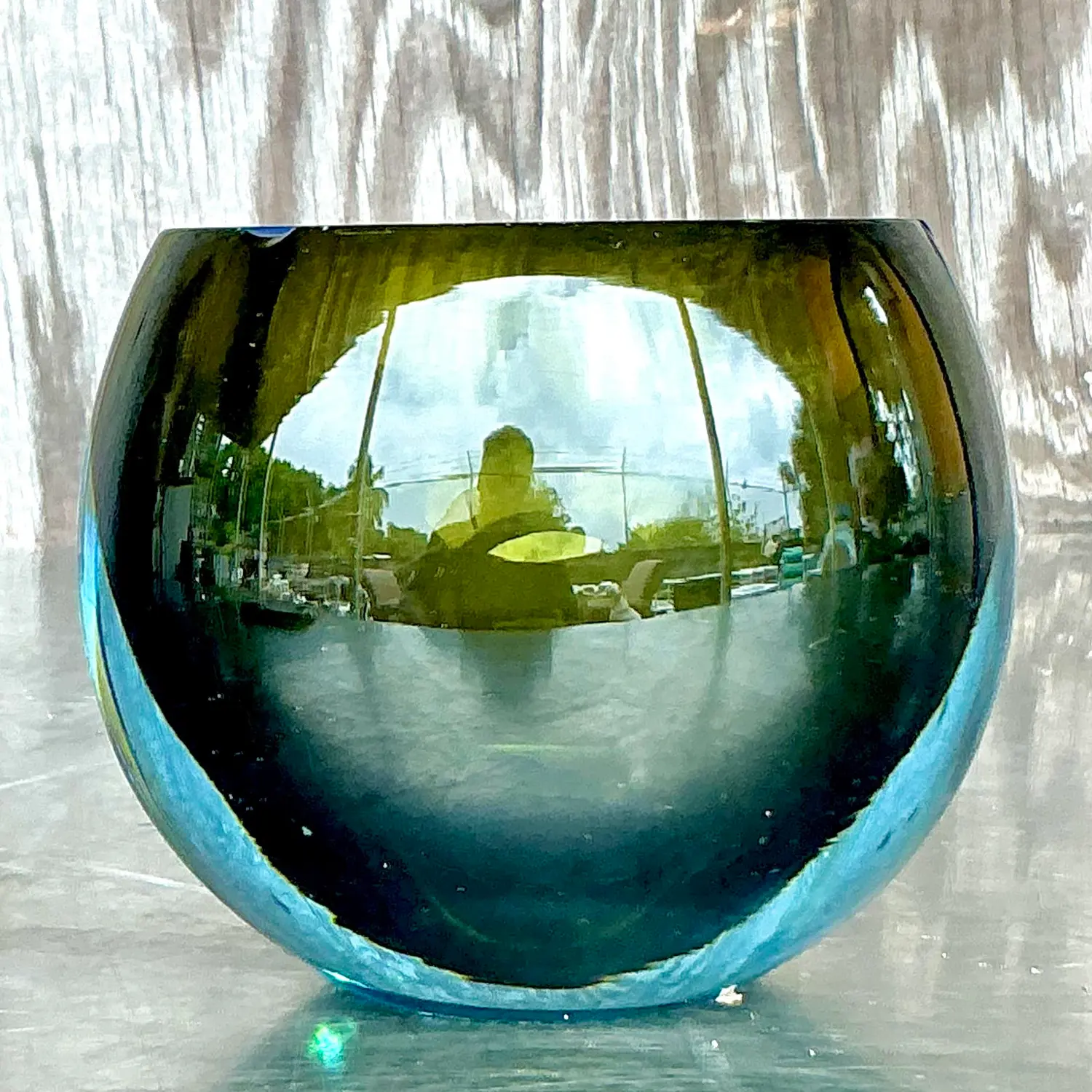 Vintage Boho Glass Ashtray After Murano - Side view