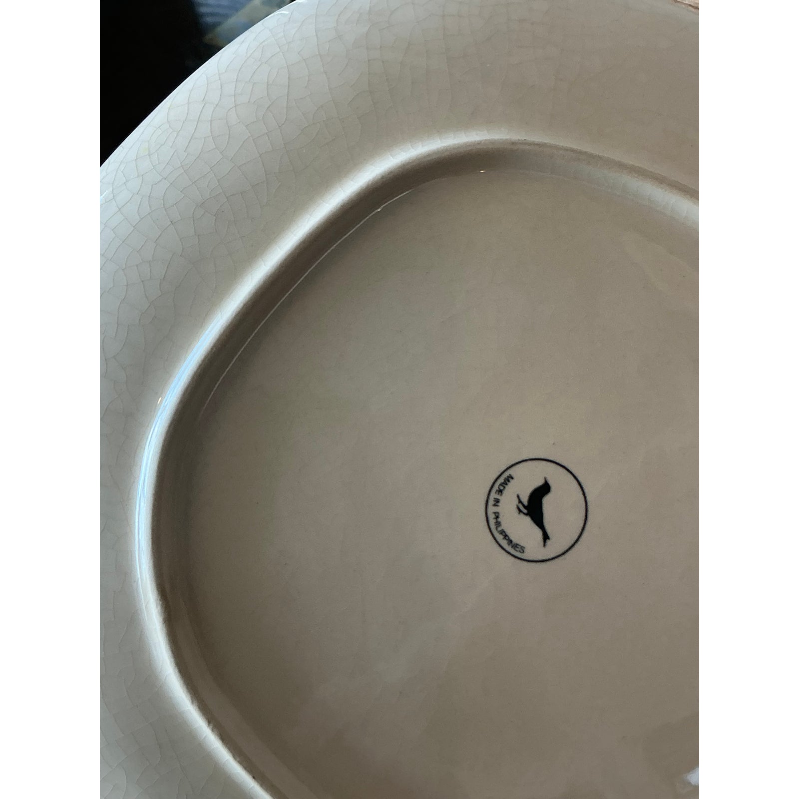 Vintage Boho Glazed Ceramic Polka Dot Plates - Set of 8 - Side view