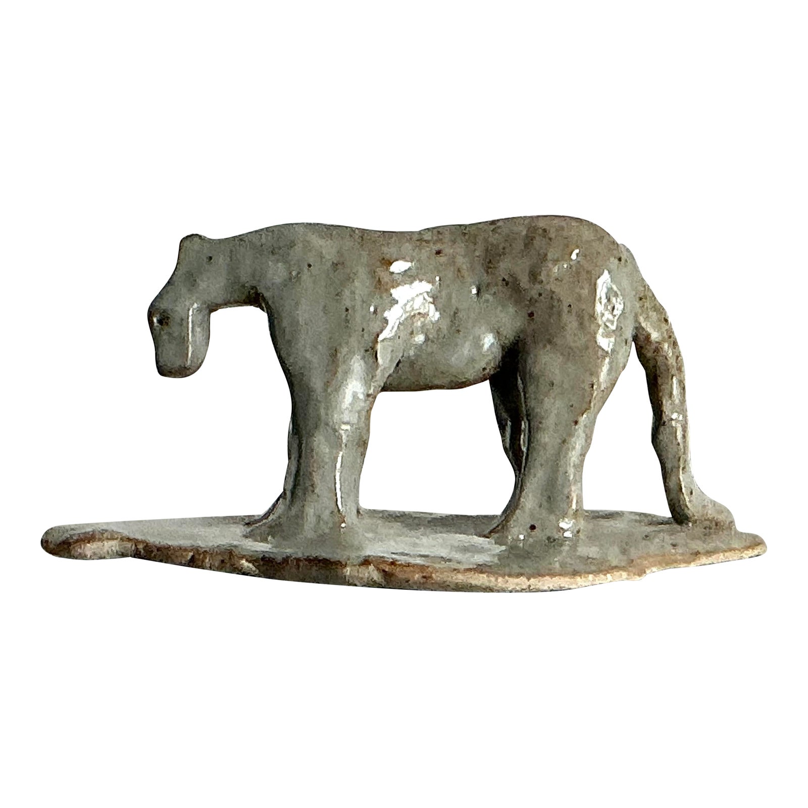 Vintage Boho Glazed Ceramic Tiger - Detail view