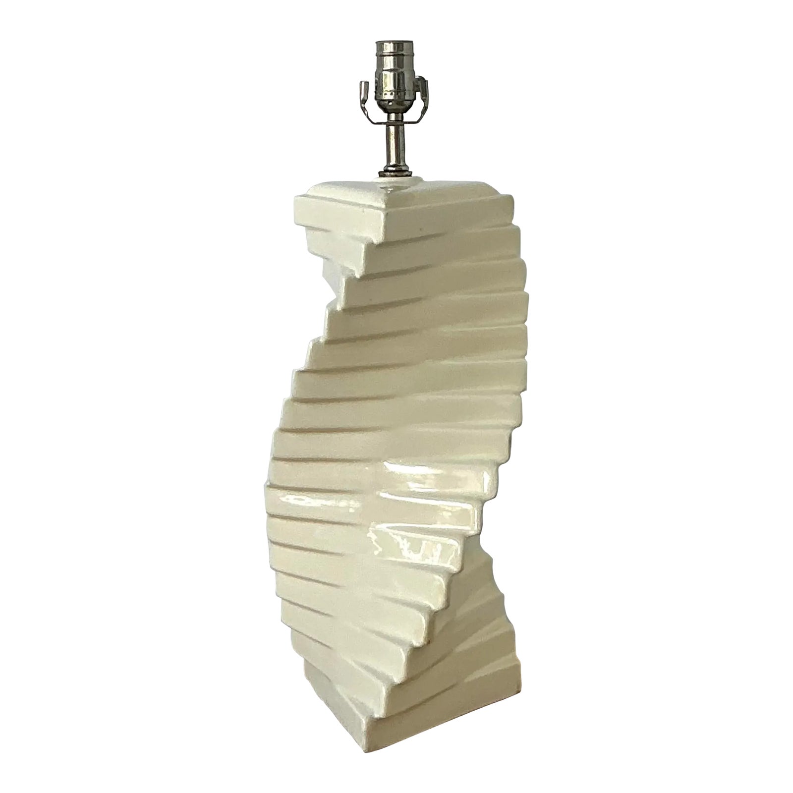 Vintage Boho Glazed Ceramic Twist Lamp