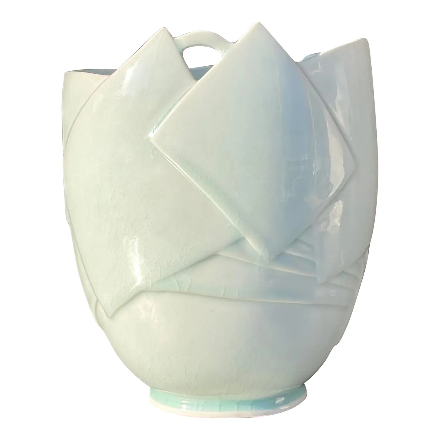 Vintage Boho Glazed Ceramic Vase