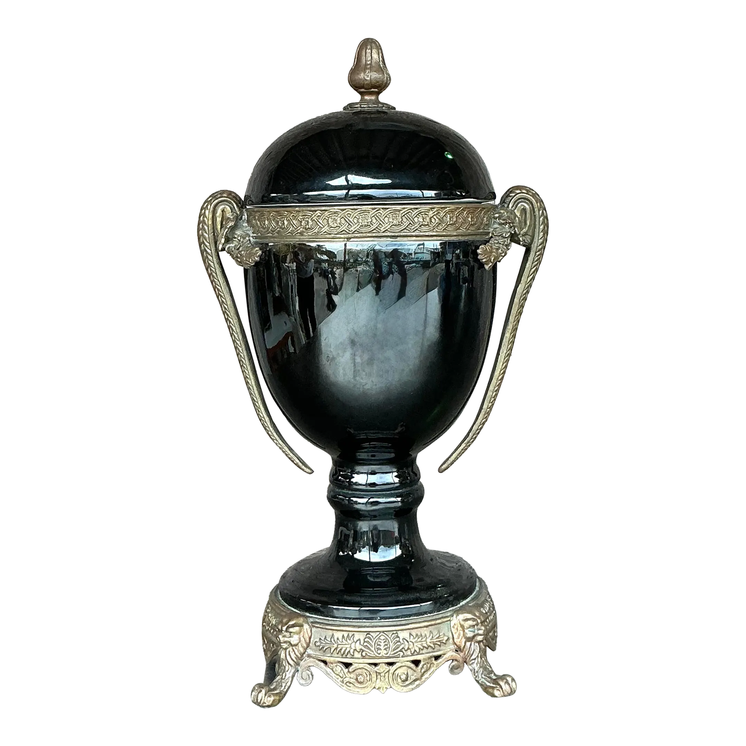 Vintage Boho Grand Tour Lidded Urn - Detail view