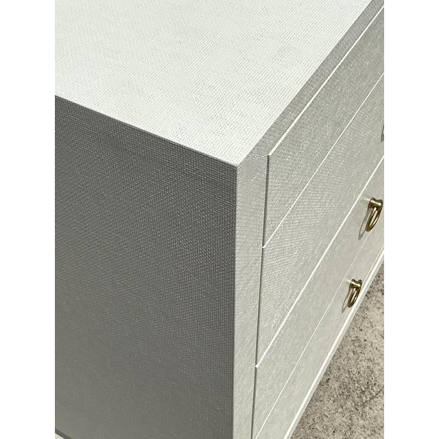 Vintage Boho Grasscloth Wrapped Dresser - Side view