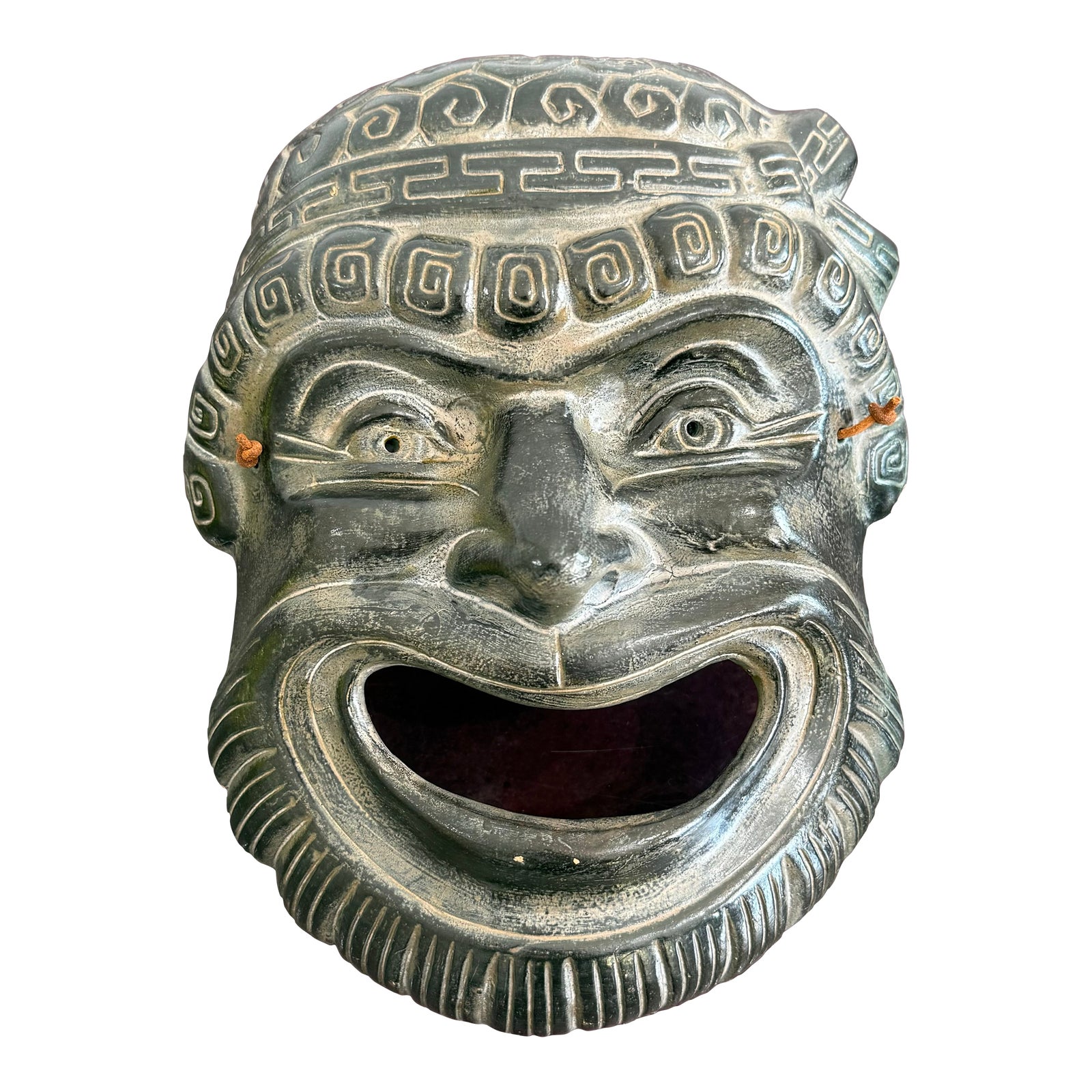 Vintage Boho Greek Comedy Face Mask - Detail view