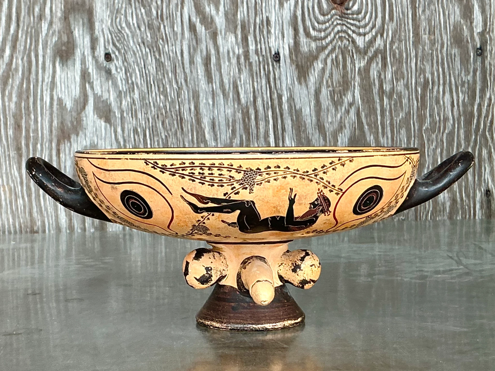 Vintage Boho Greek Erotic Art Bowl - Top view