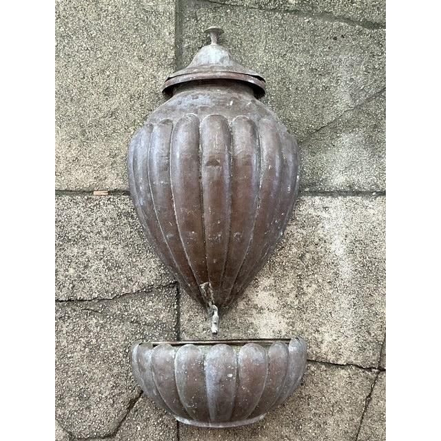 Vintage Boho Hammered Copper Lavabo - Set of 2 - Top view