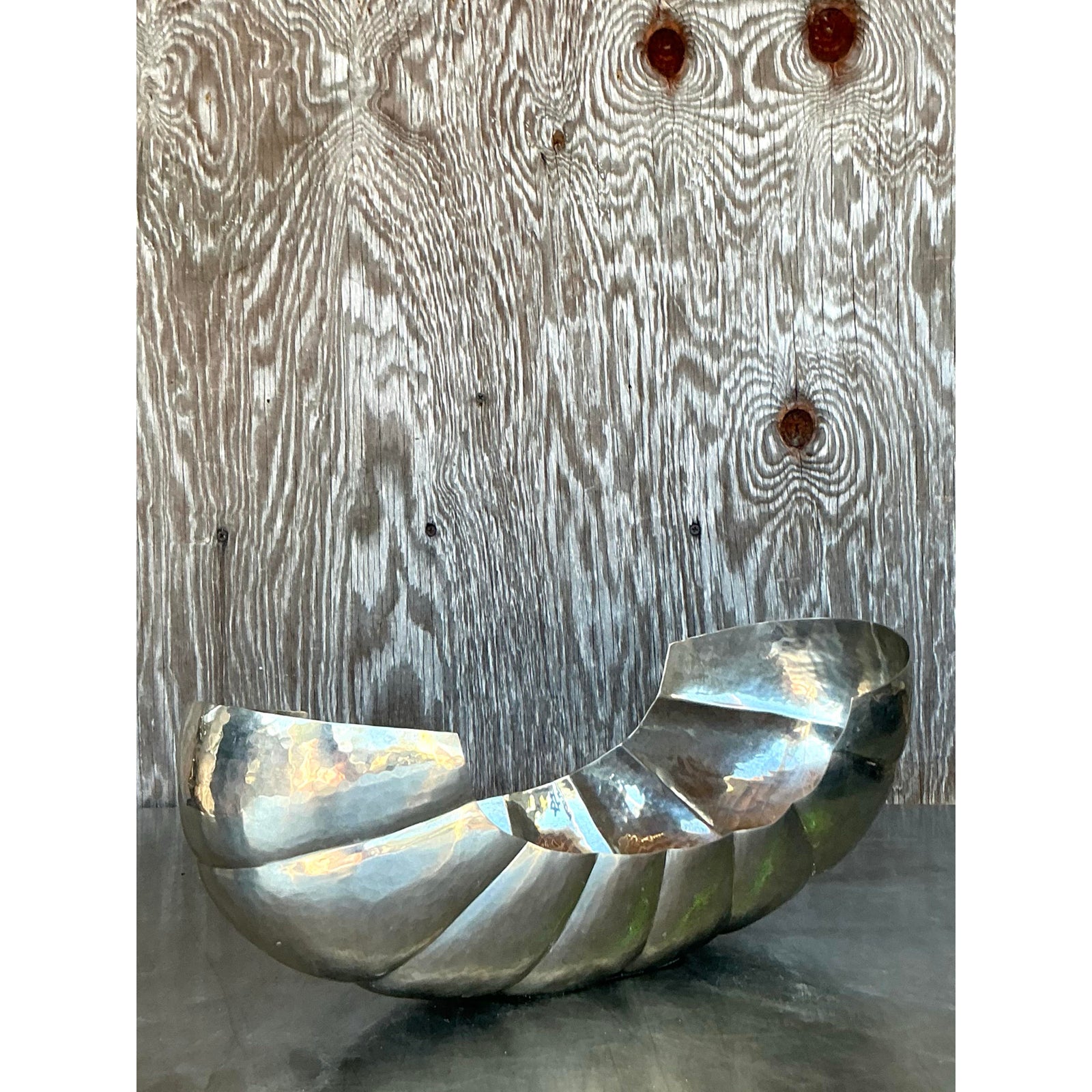 Vintage Boho Hammered Metal Victoria Tray - Top view