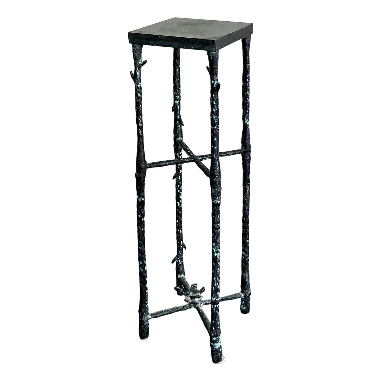 Vintage Boho Hammered Pedestal After Giacometti