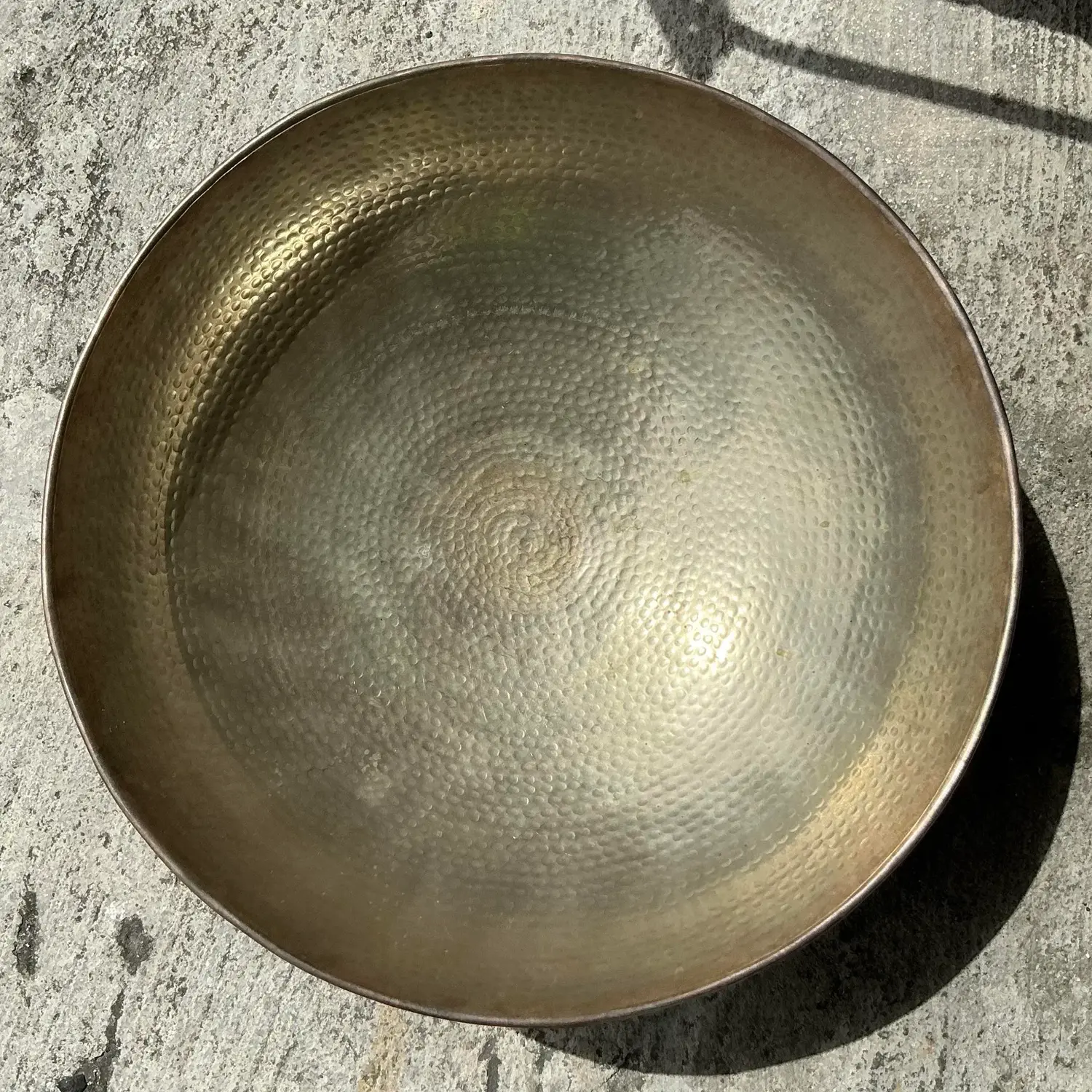 Vintage Boho Hammered Silverplate Bowl - Side view