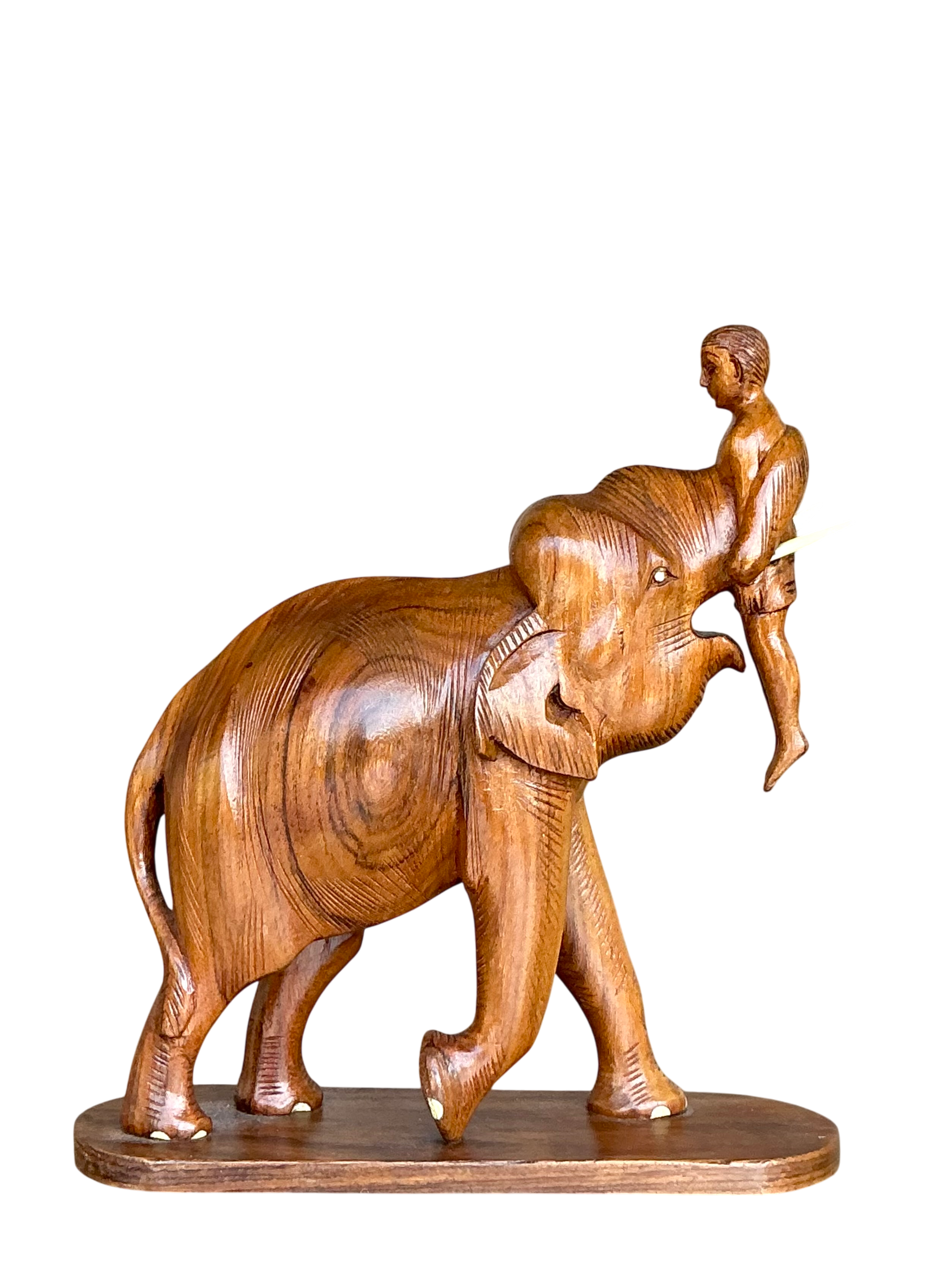 Vintage Boho Hand Carved Elephant - Detail view
