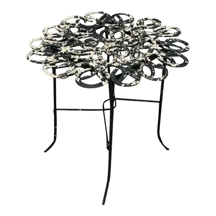 Vintage Boho Hand Forged Horseshoe Table