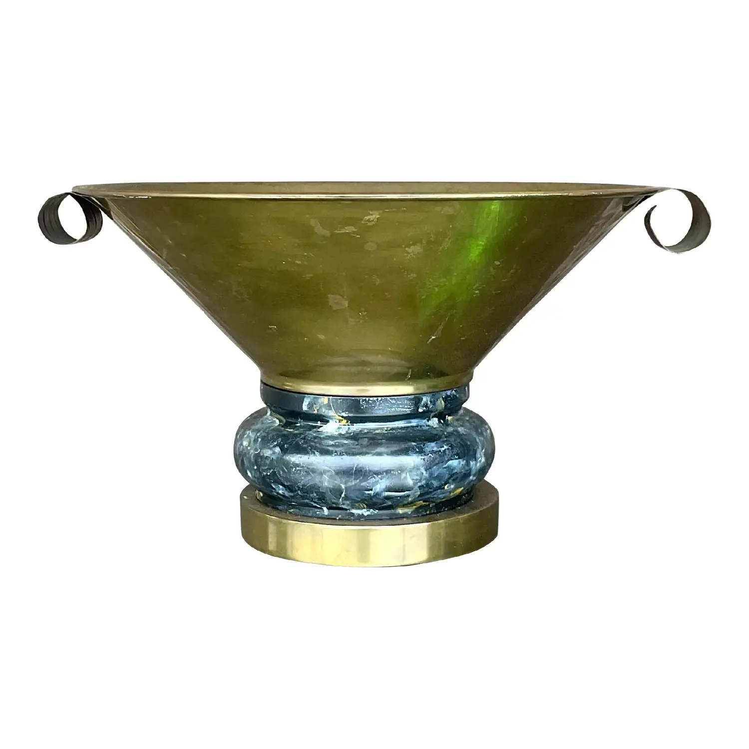 Vintage Boho Hand Painted Brass Centerpiece Bowl
