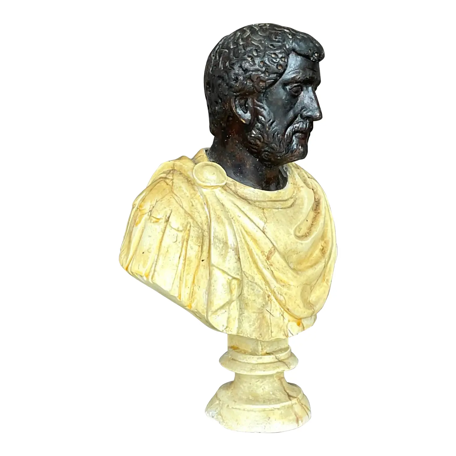 Vintage Boho Hand Painted Bust of Man