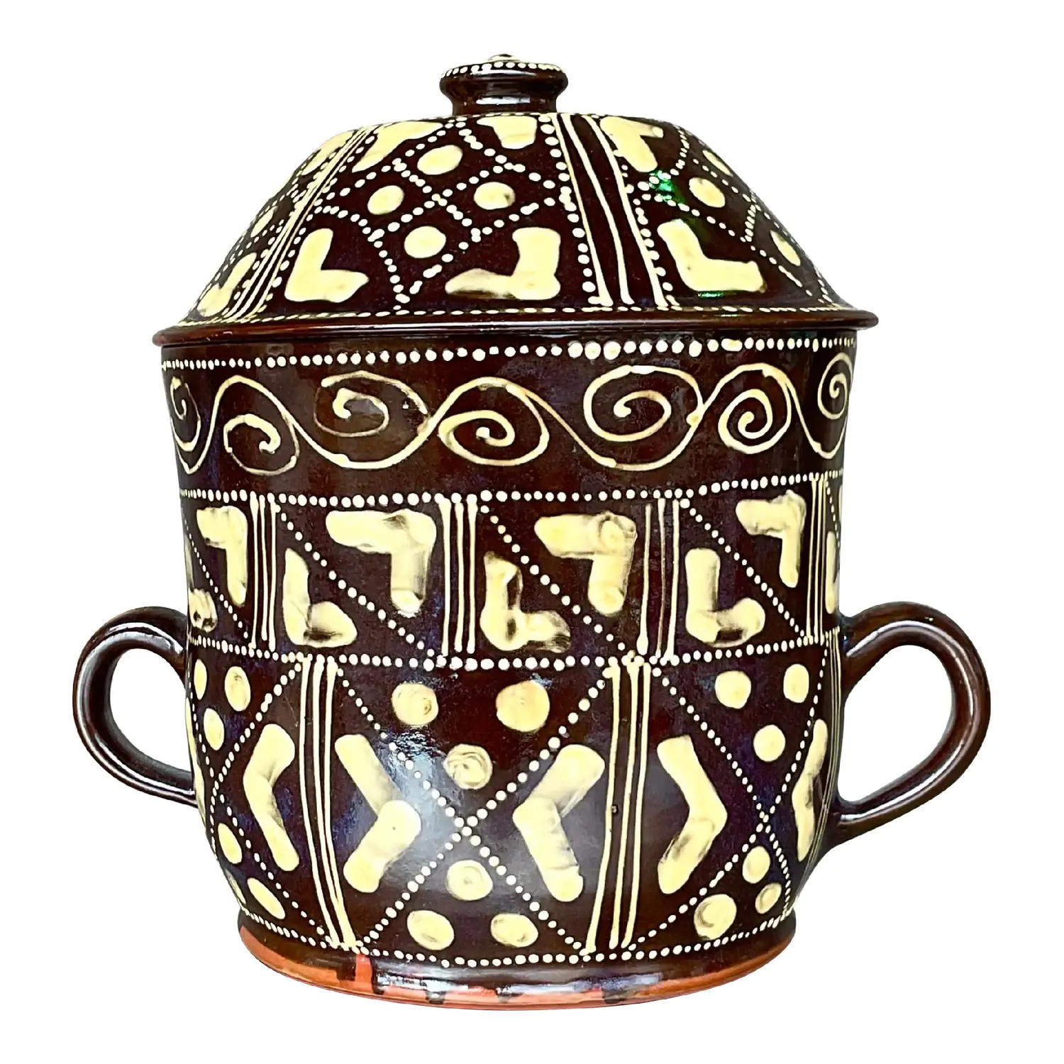 Vintage Boho Hand Painted Ceramic Chocolate Pot