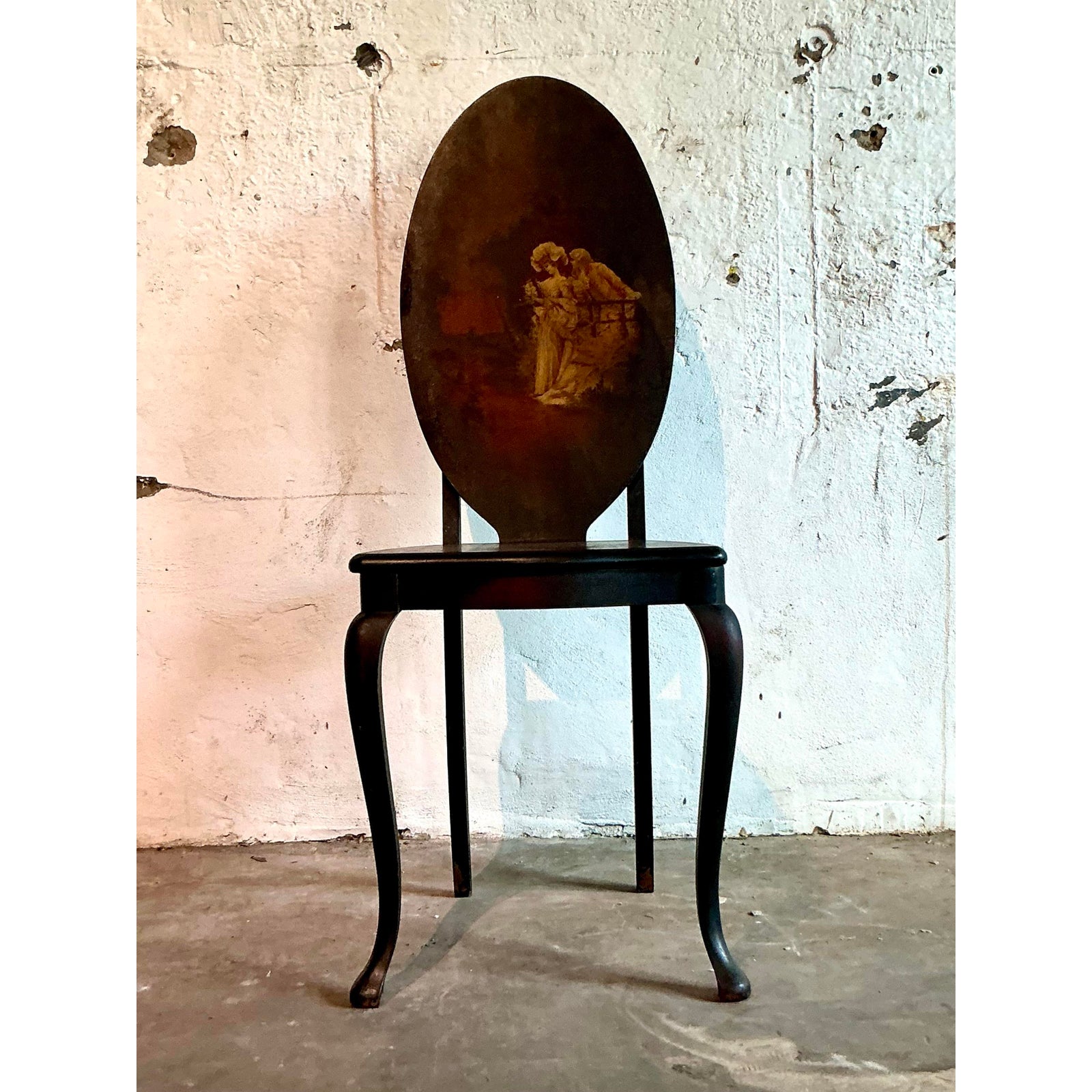 Vintage Boho Hand Painted Chair - Top view